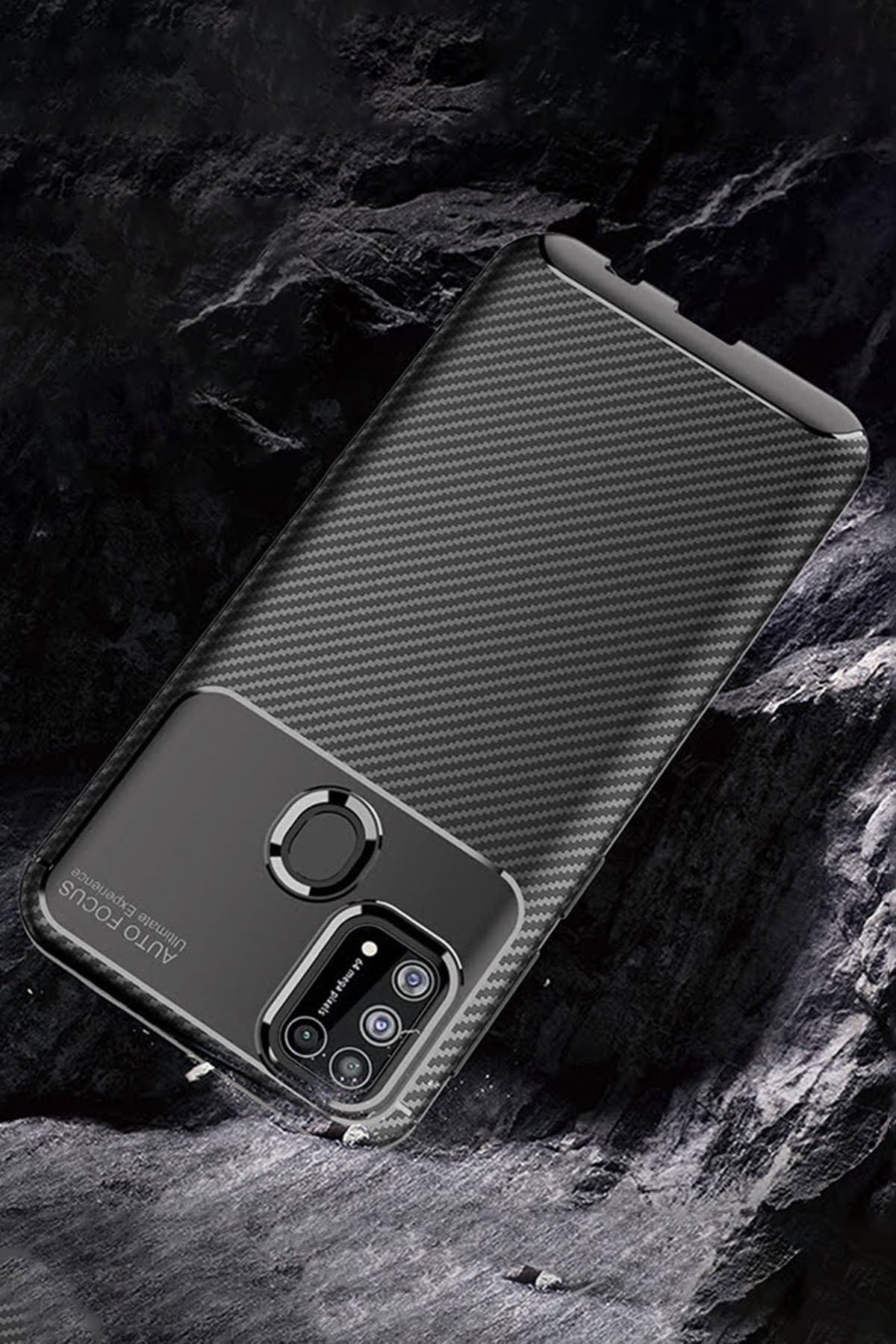 Newface Samsung Galaxy M31 Kılıf Montreal Yüzüklü Silikon Kapak - Sarı