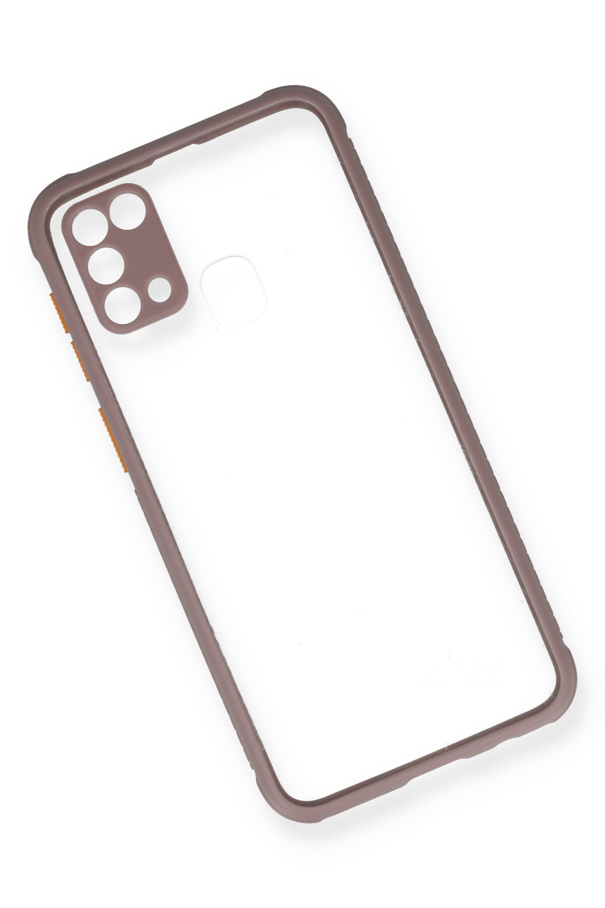 Newface Samsung Galaxy M31 Kılıf Platin Simli Silikon - Kırmızı