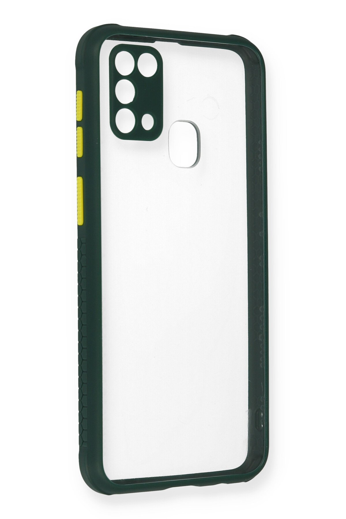 Newface Samsung Galaxy M31 Kılıf Range Yüzüklü Silikon - Siyah