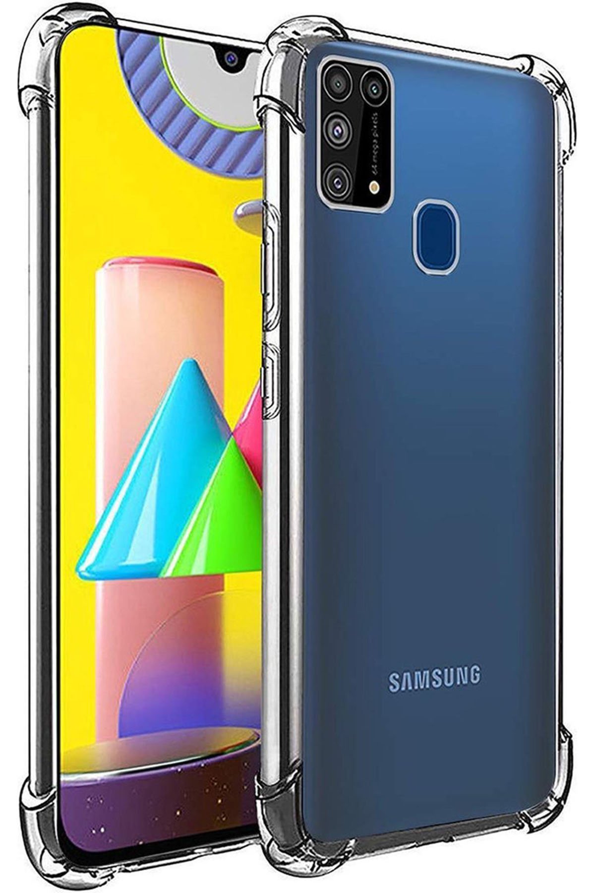 Newface Samsung Galaxy M31 Kılıf Platin Silikon - Pembe
