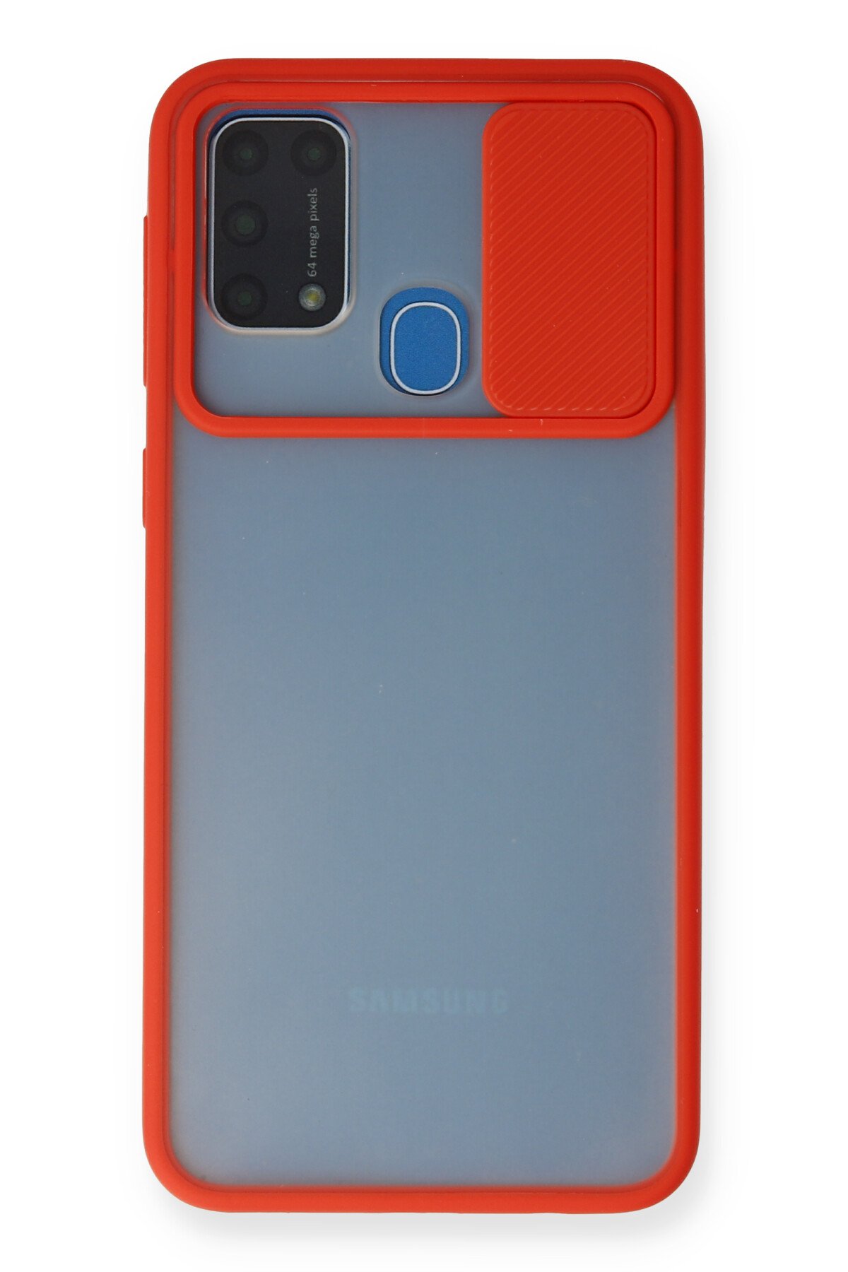 Newface Samsung Galaxy M31 Kılıf Gros Yüzüklü Silikon - Kırmızı