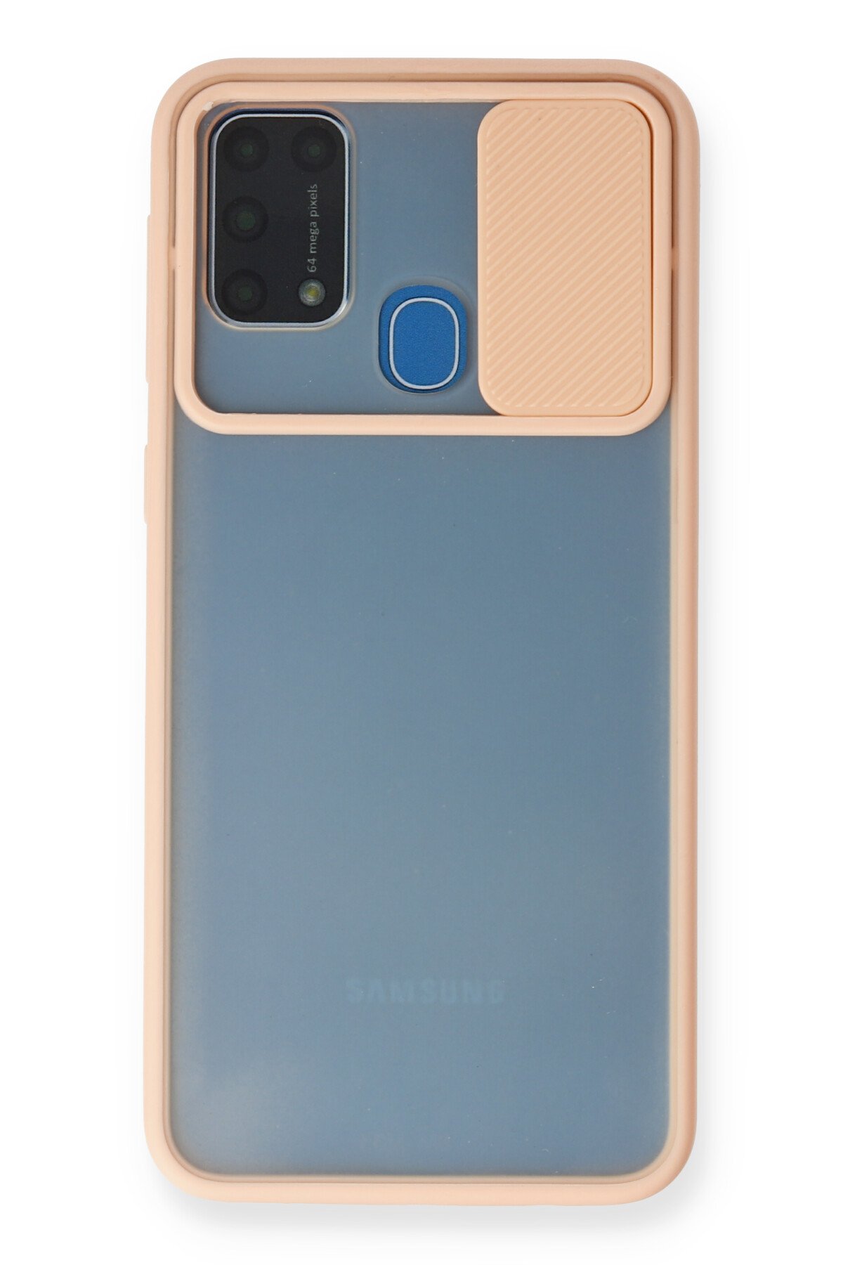 Newface Samsung Galaxy M31 Kılıf Simli Yüzüklü Silikon - Kırmızı