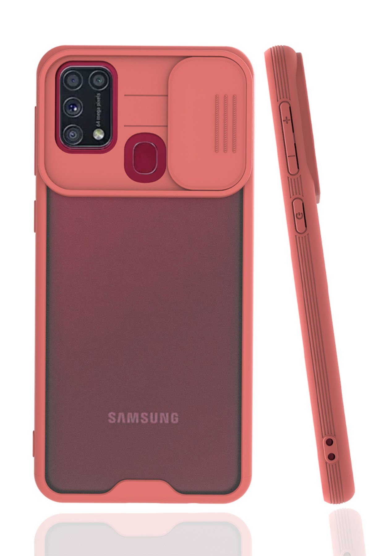 Newface Samsung Galaxy M31 Kılıf Palm Buzlu Kamera Sürgülü Silikon - Siyah