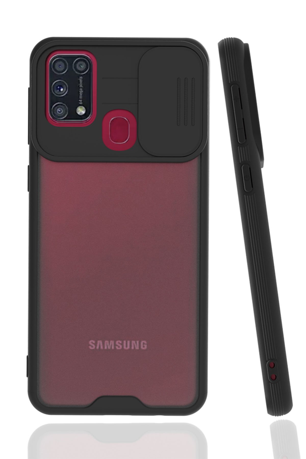 Newface Samsung Galaxy M31 Kılıf First Silikon - Koyu Kırmızı