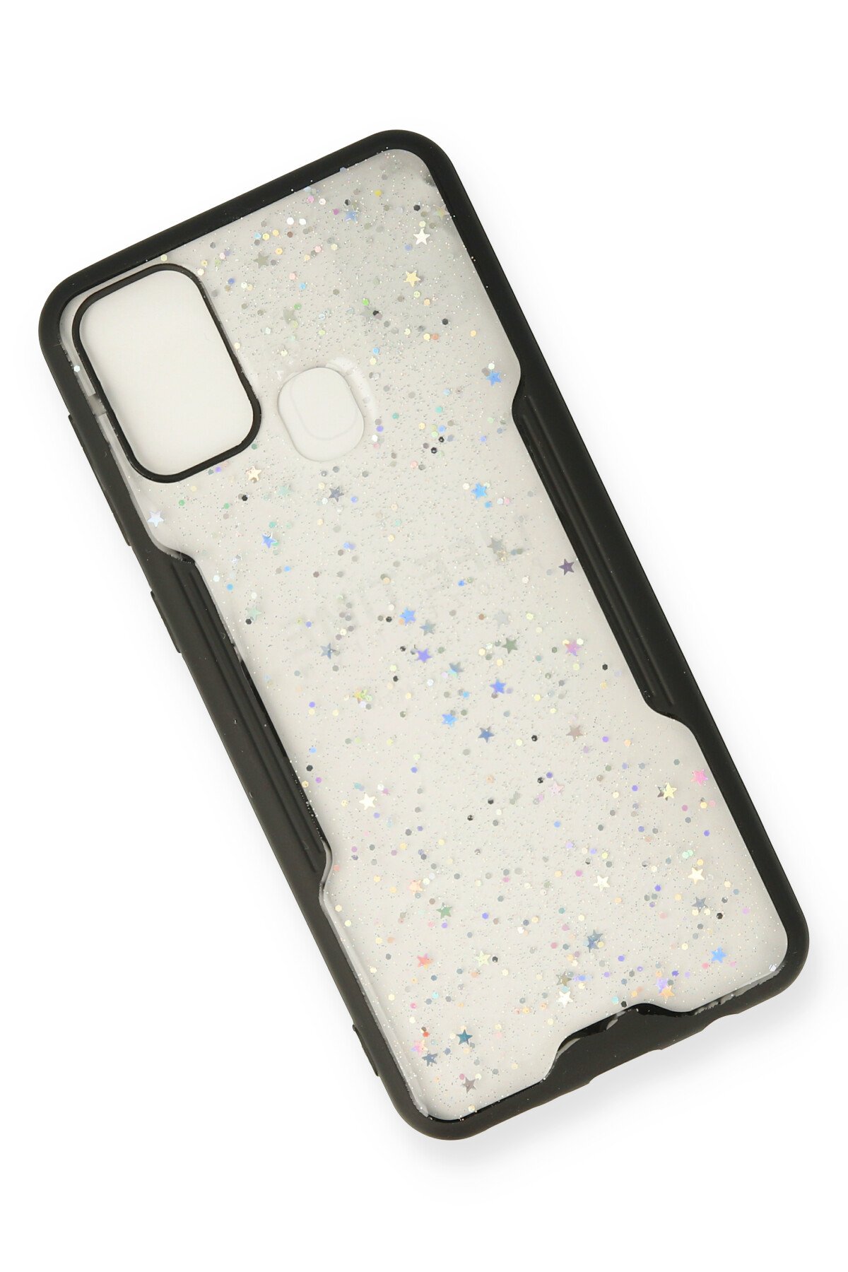 Newface Samsung Galaxy M31 Kılıf Platin Simli Silikon - Sarı