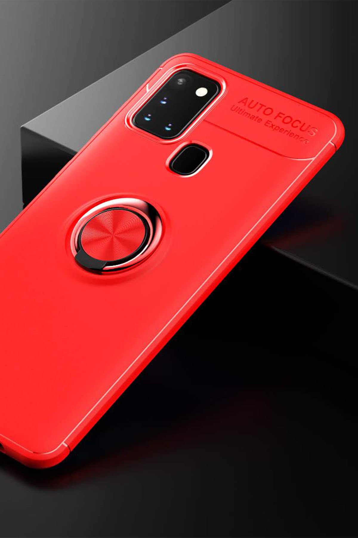 Newface Samsung Galaxy M31 Kılıf Sofya Yüzüklü Silikon Kapak - Gold