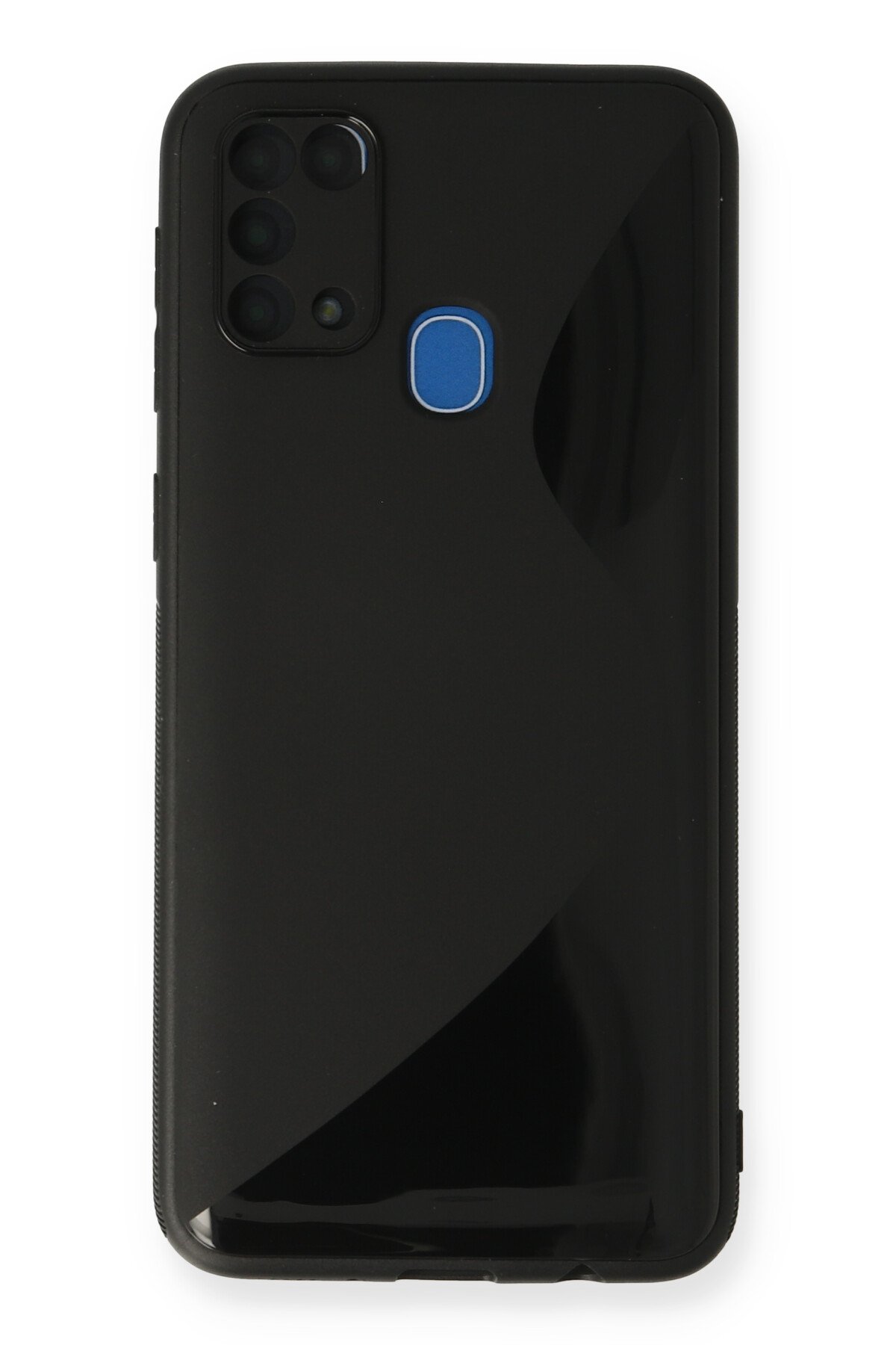 Newface Samsung Galaxy M31 Kılıf Platin Simli Silikon - Siyah