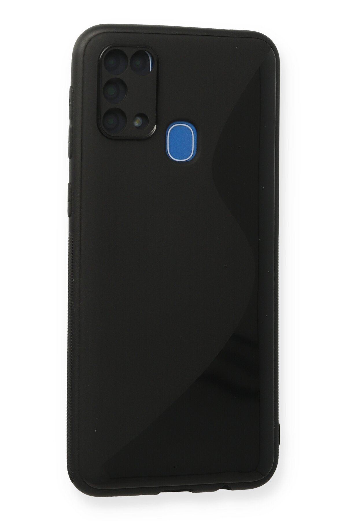 Newface Samsung Galaxy M31 Kılıf Platin Simli Silikon - Siyah