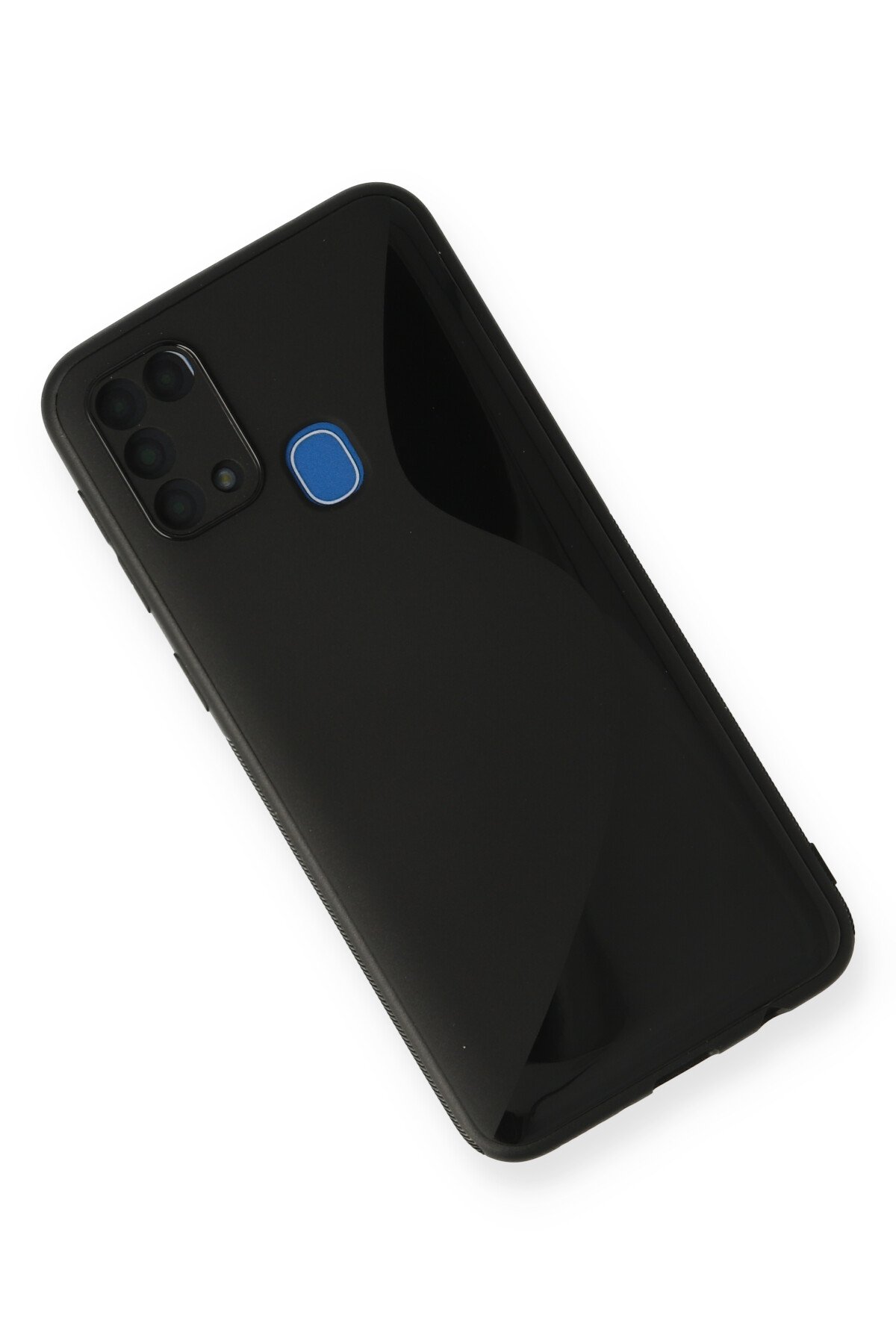 Newface Samsung Galaxy M31 Kılıf Platin Simli Silikon - Lacivert