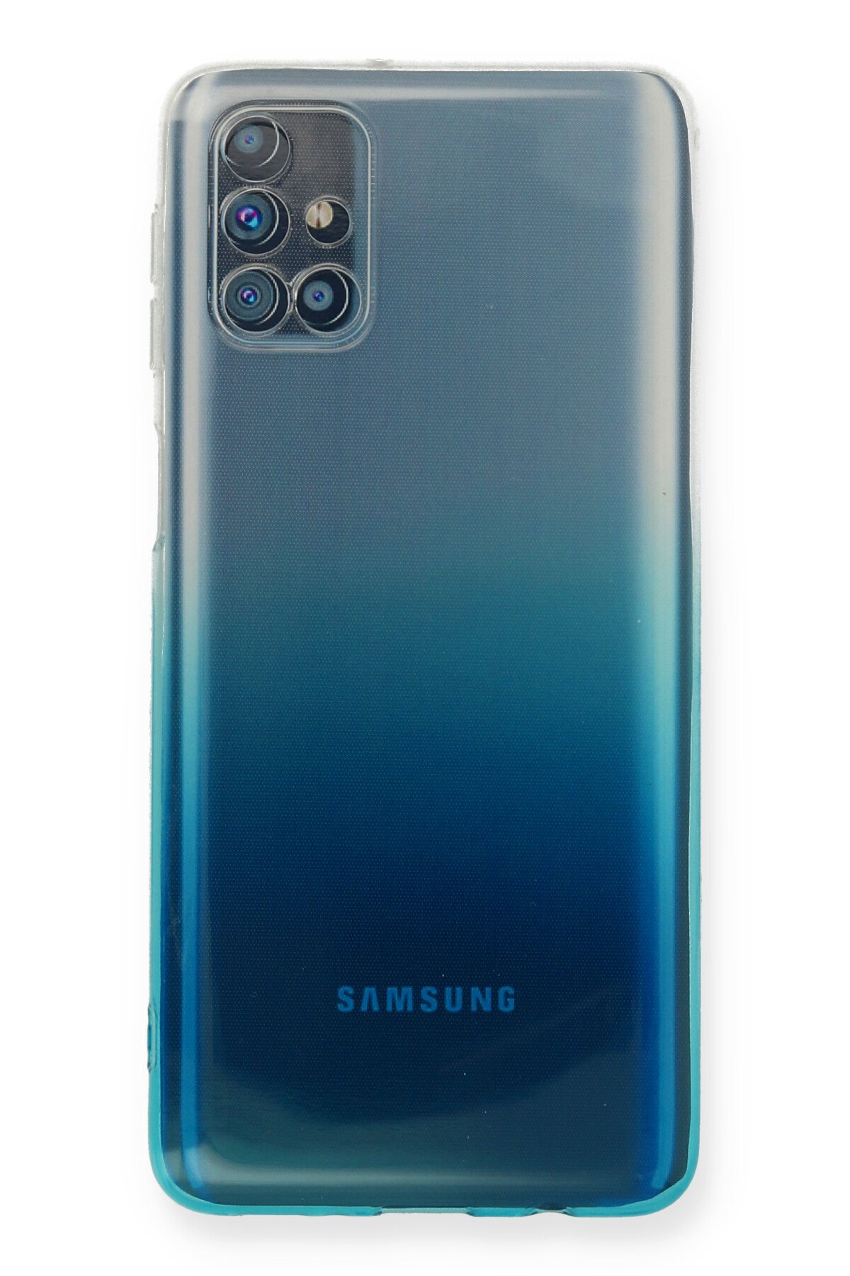 Newface Samsung Galaxy M31S Kılıf Lüx Çift Renkli Silikon - Mavi