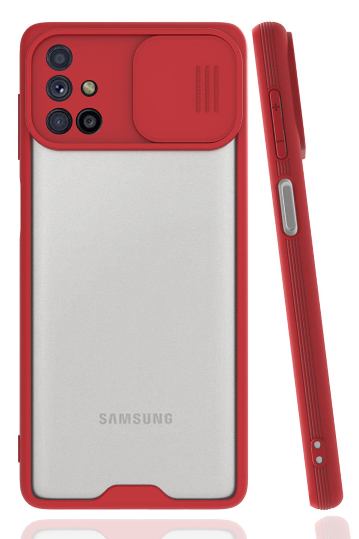 Newface Samsung Galaxy M31S Kılıf Sofya Yüzüklü Silikon Kapak - Gold