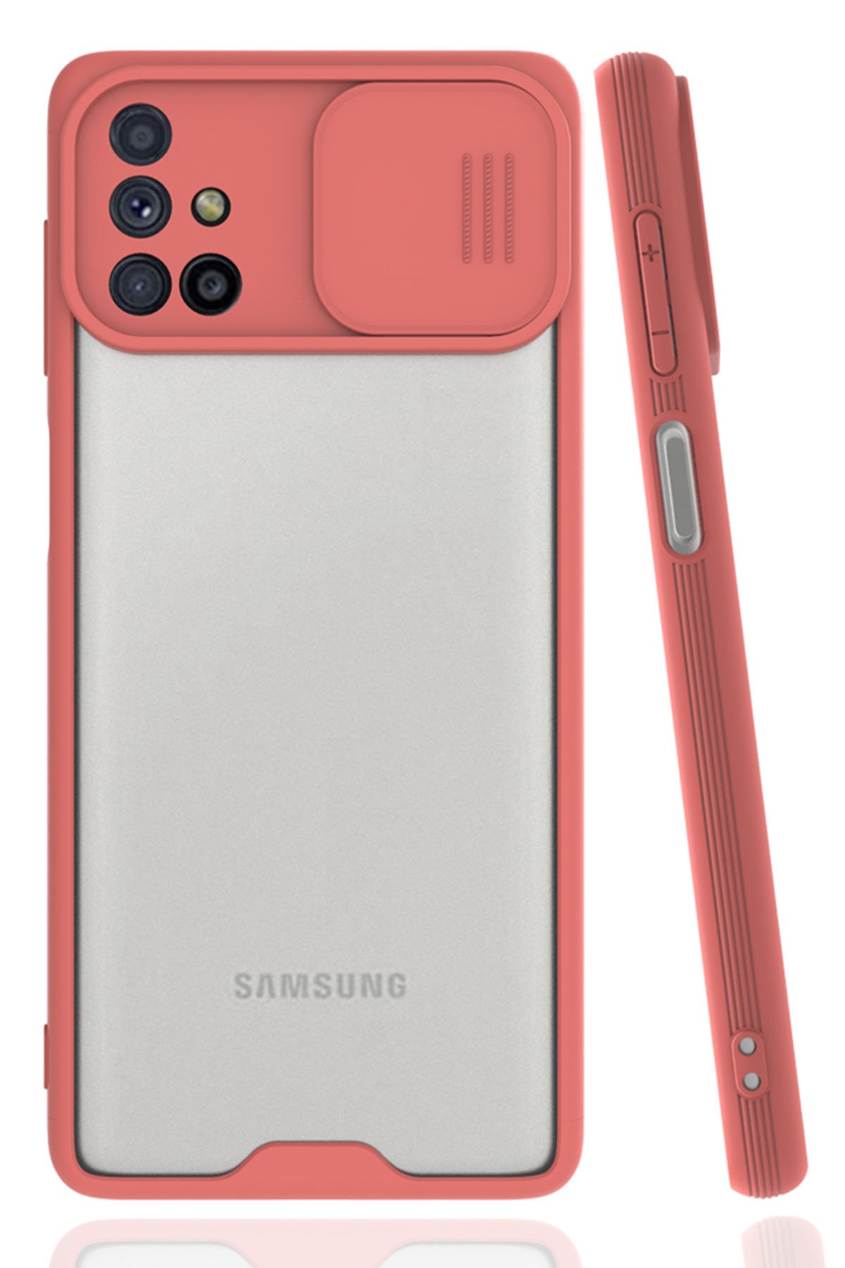 Newface Samsung Galaxy M31S Kılıf Montreal Yüzüklü Silikon Kapak - Kırmızı