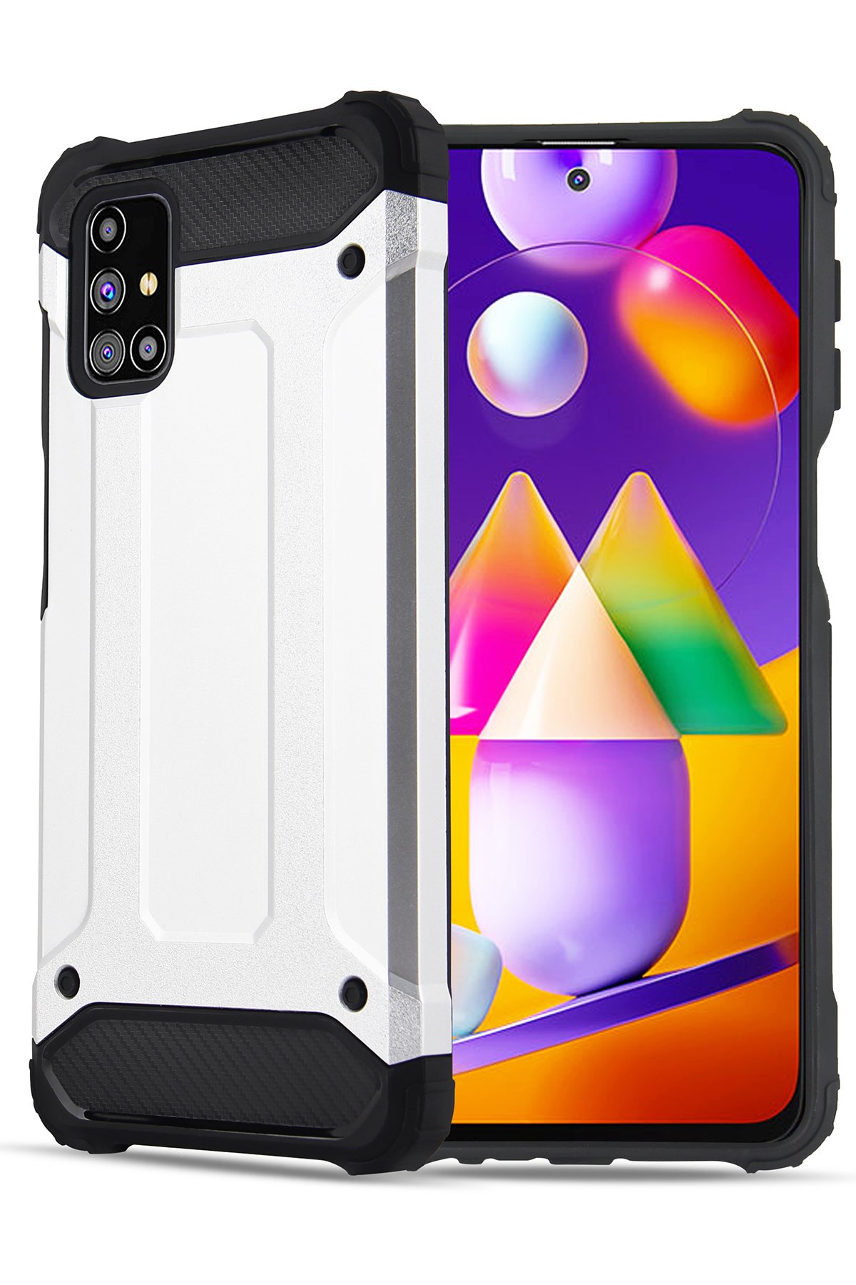 Newface Samsung Galaxy M31S Kılıf Auto Focus Kapak - Siyah