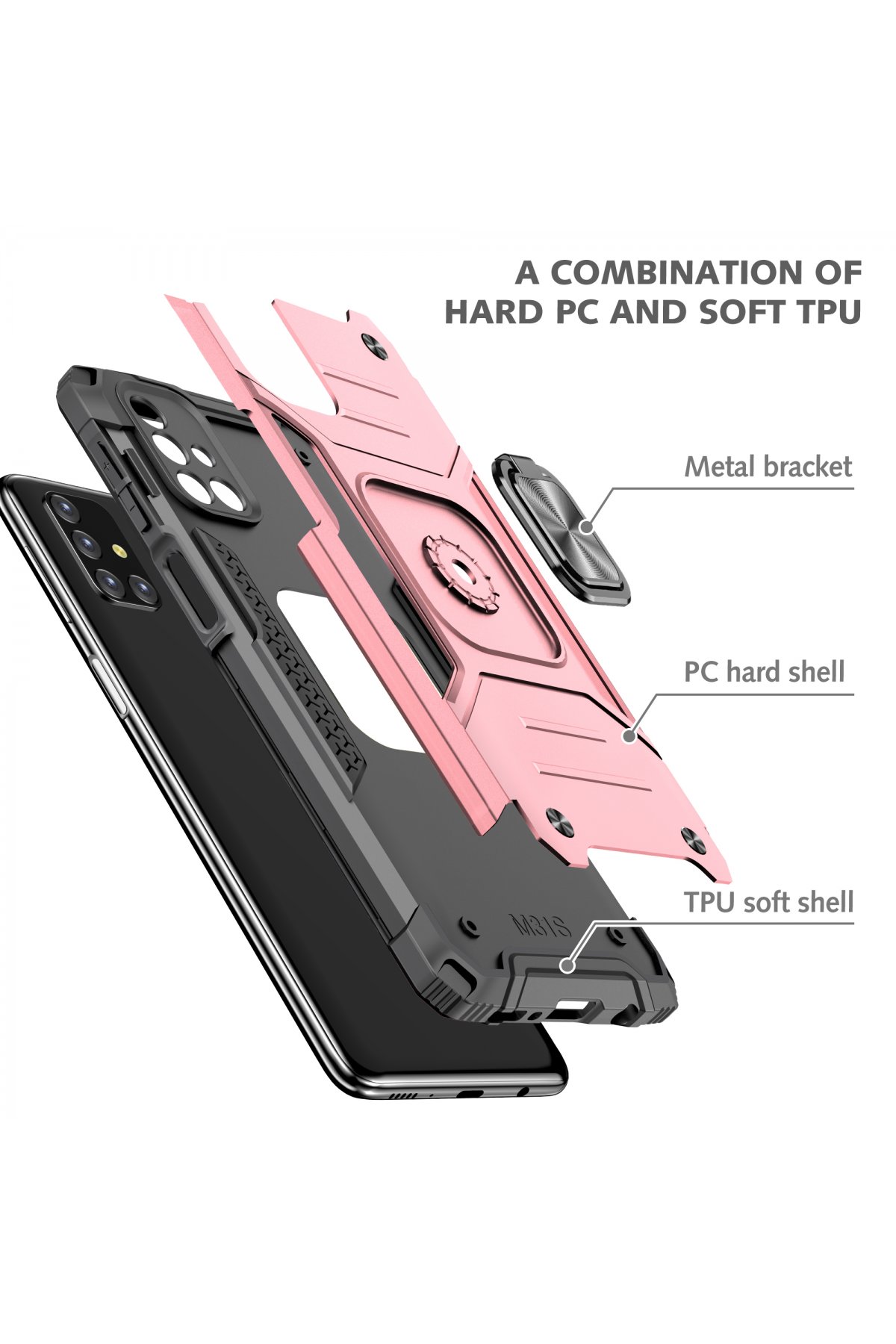 Newface Samsung Galaxy M31S Kılıf Platin Kamera Koruma Silikon - Lila
