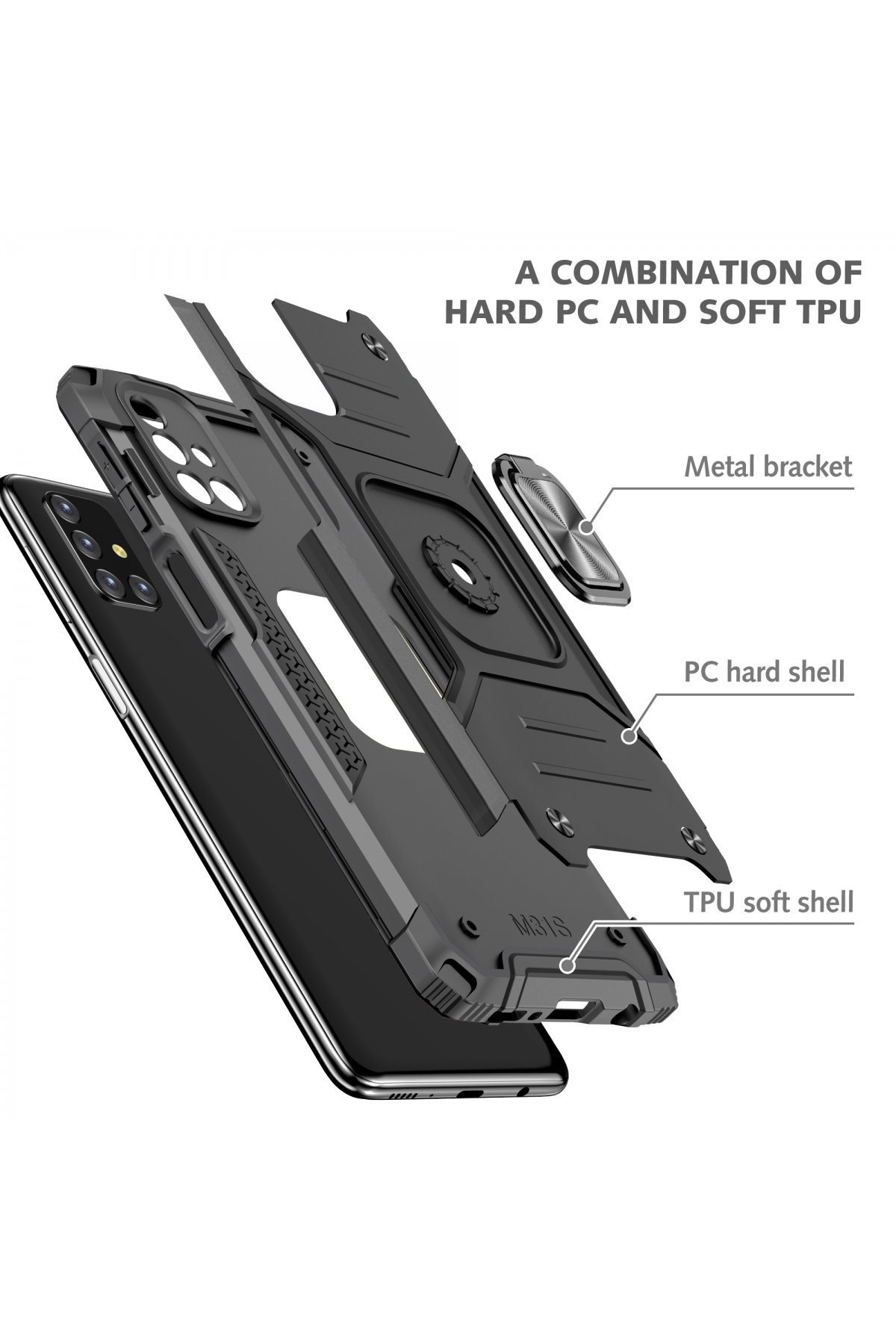 Newface Samsung Galaxy M31S Kılıf Platin Kamera Koruma Silikon - Pembe