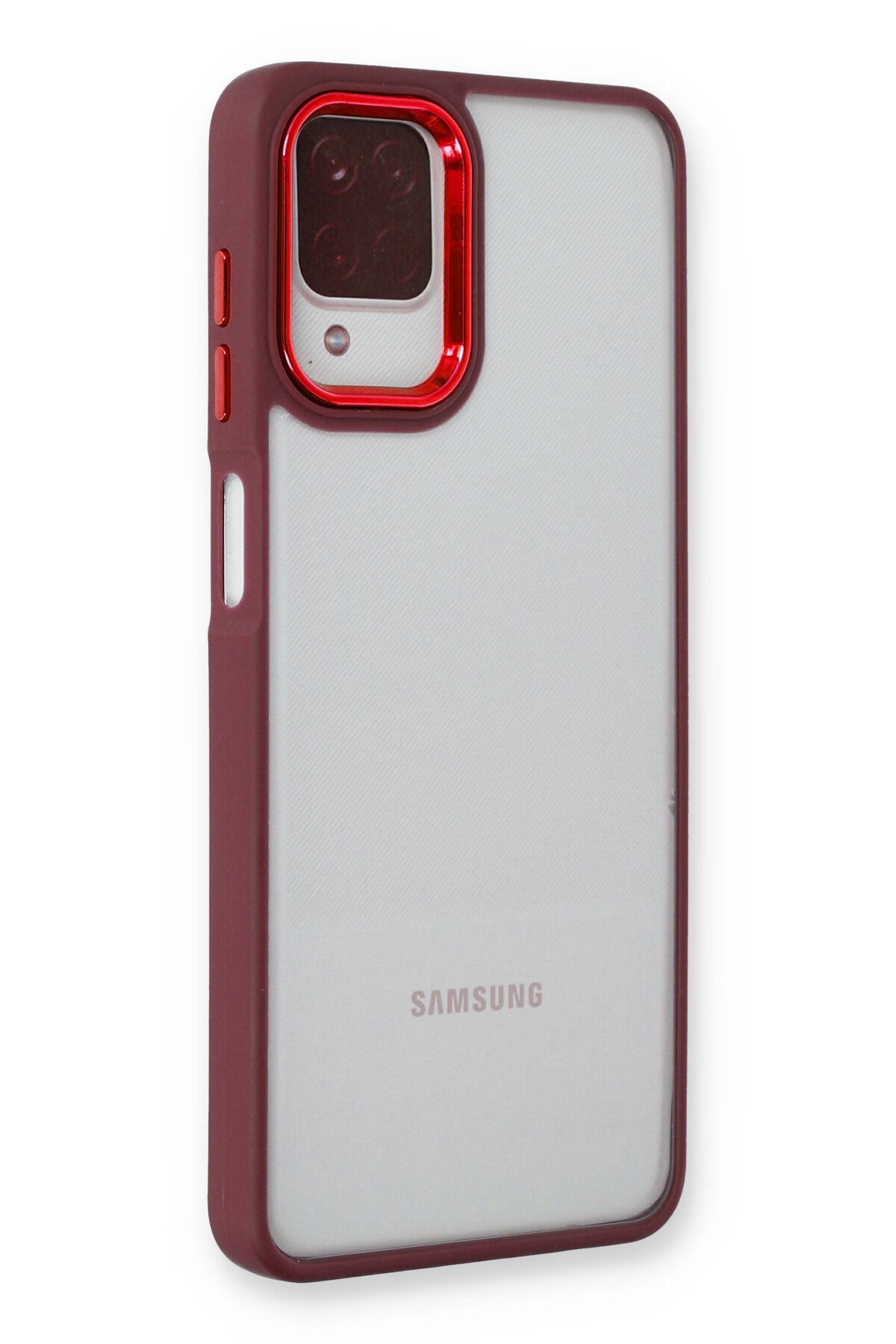 Newface Samsung Galaxy M32 Kılıf Palm Buzlu Kamera Sürgülü Silikon - Siyah