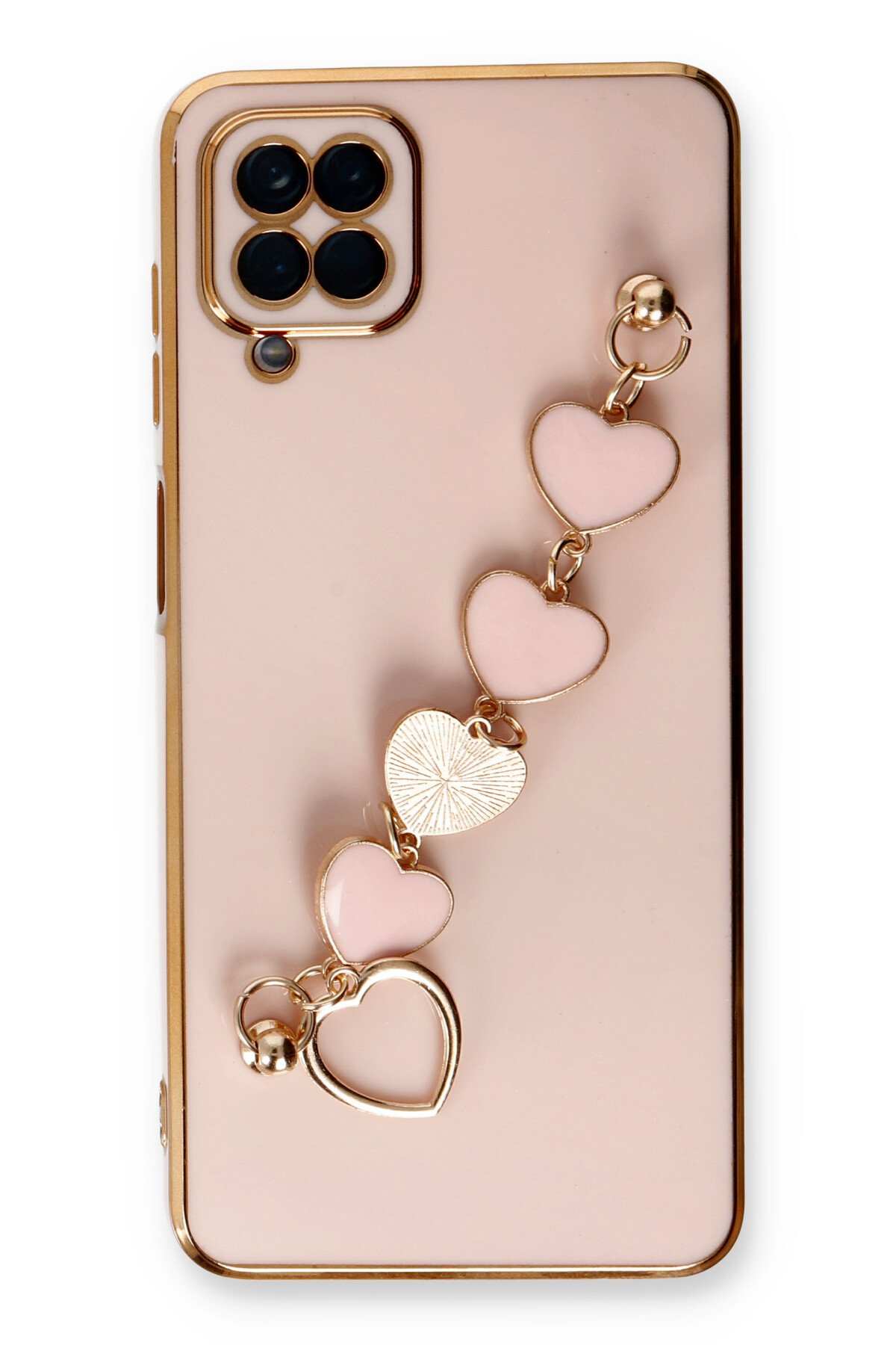 Newface Samsung Galaxy M32 Kılıf Ebruli Lansman Silikon - Kırmızı-Mor