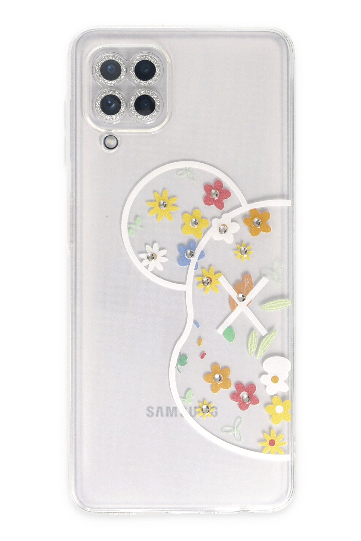 Newface Samsung Galaxy M32 Kılıf Glass Kapak - Pembe