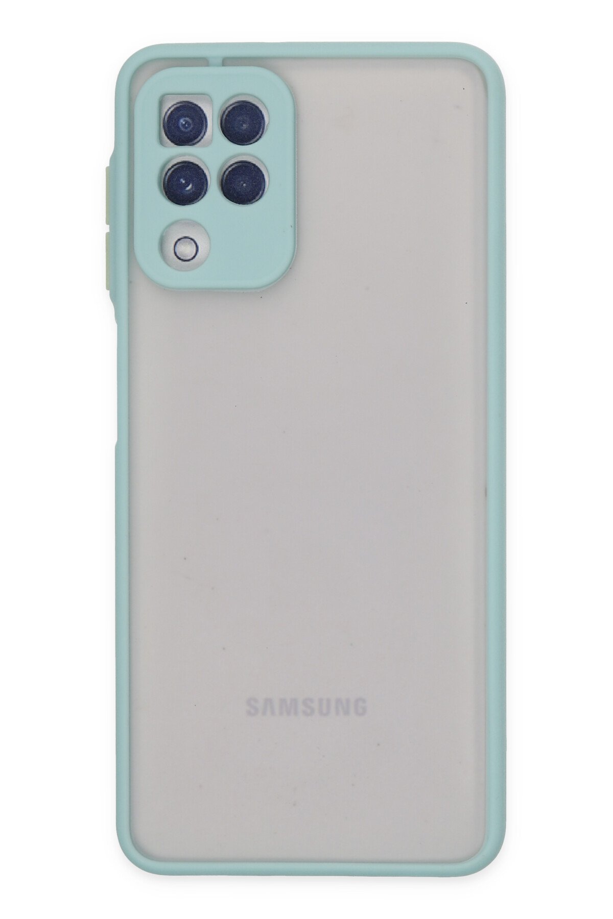 Newface Samsung Galaxy M32 Kılıf Lansman Glass Kapak - Koyu Yeşil