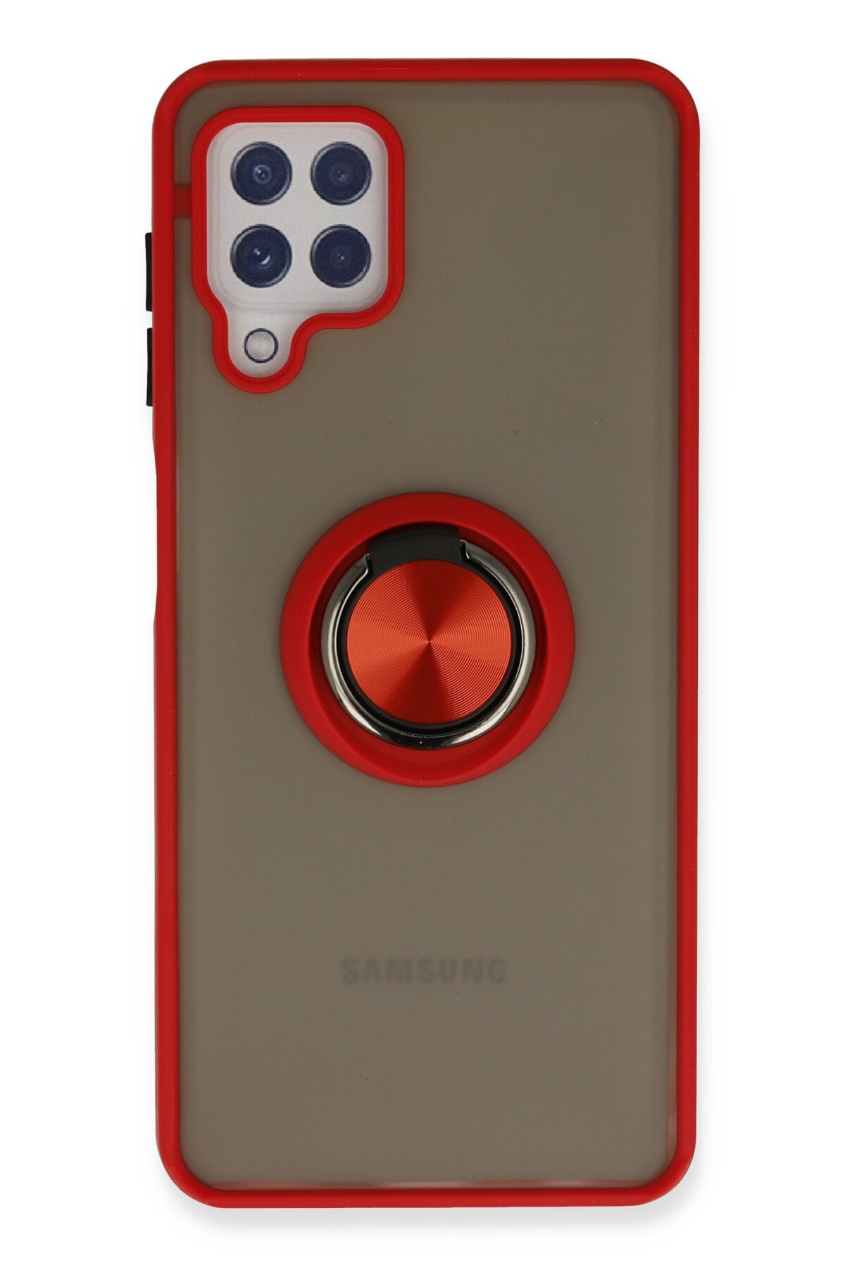 Newface Samsung Galaxy M32 Kılıf Lansman Glass Kapak - Mavi