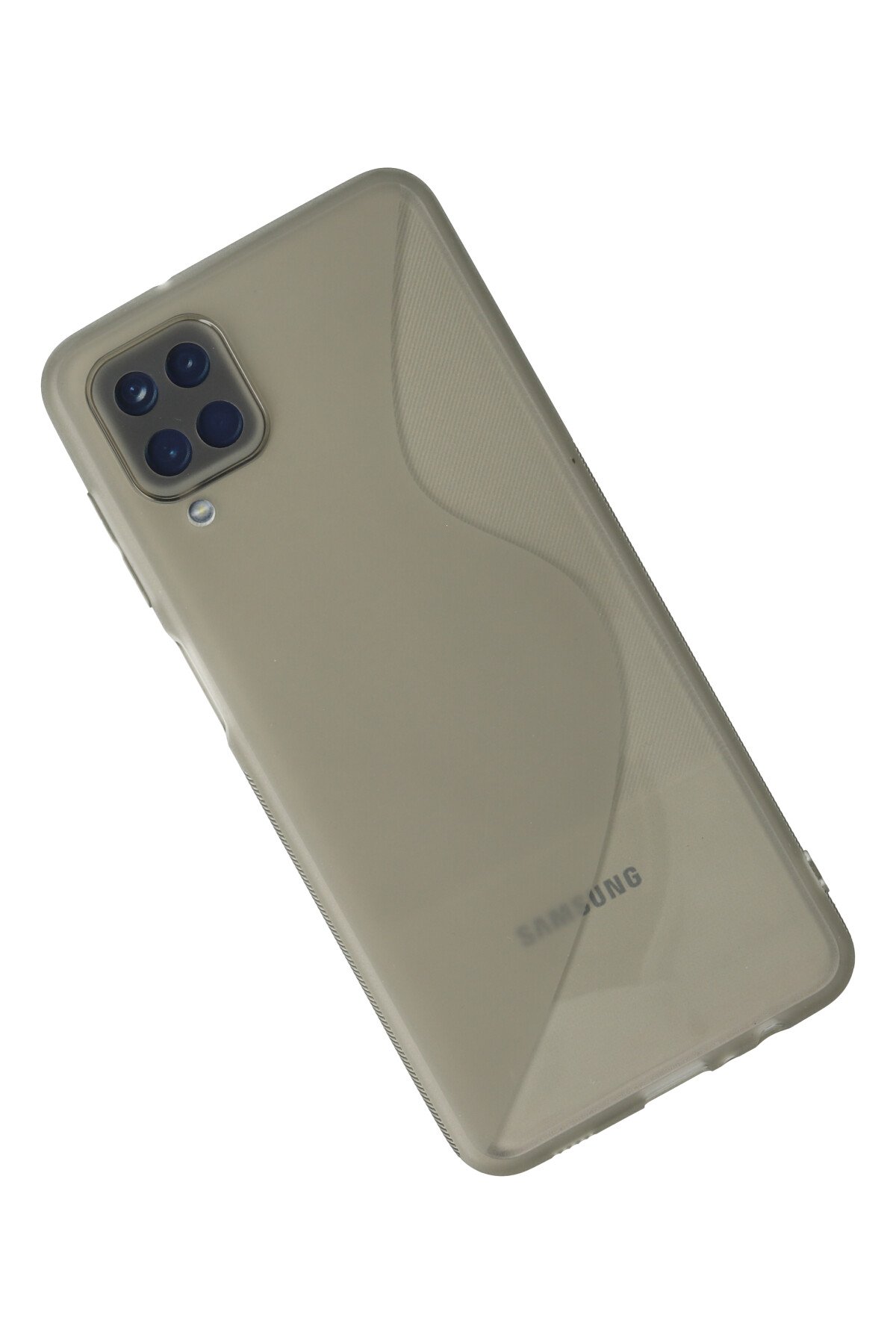 Newface Samsung Galaxy M32 Kılıf Ebruli Lansman Silikon - Mor-Beyaz