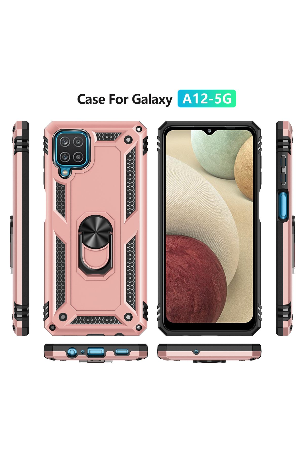 Newface Samsung Galaxy M32 Kılıf Ebruli Lansman Silikon - Lacivert-Krem