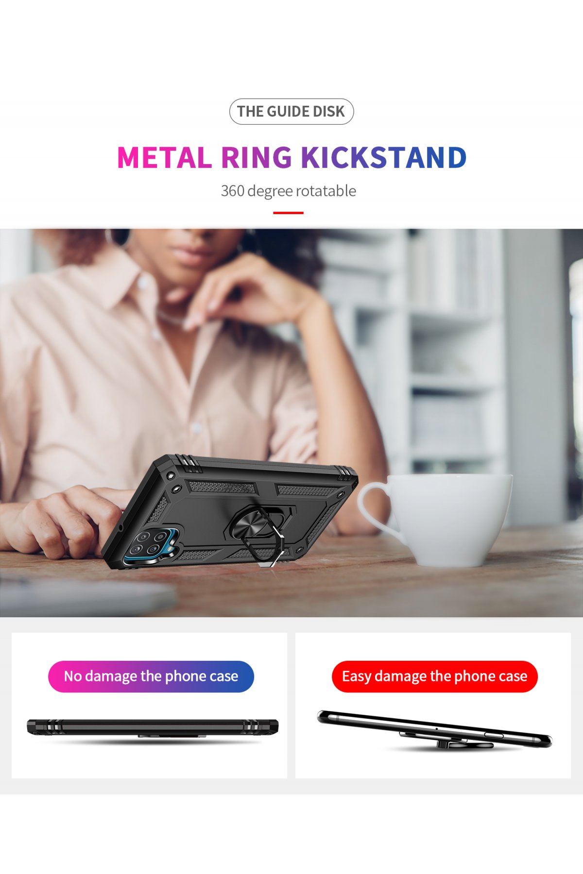 Newface Samsung Galaxy M32 Kılıf Pars Lens Yüzüklü Silikon - Gold