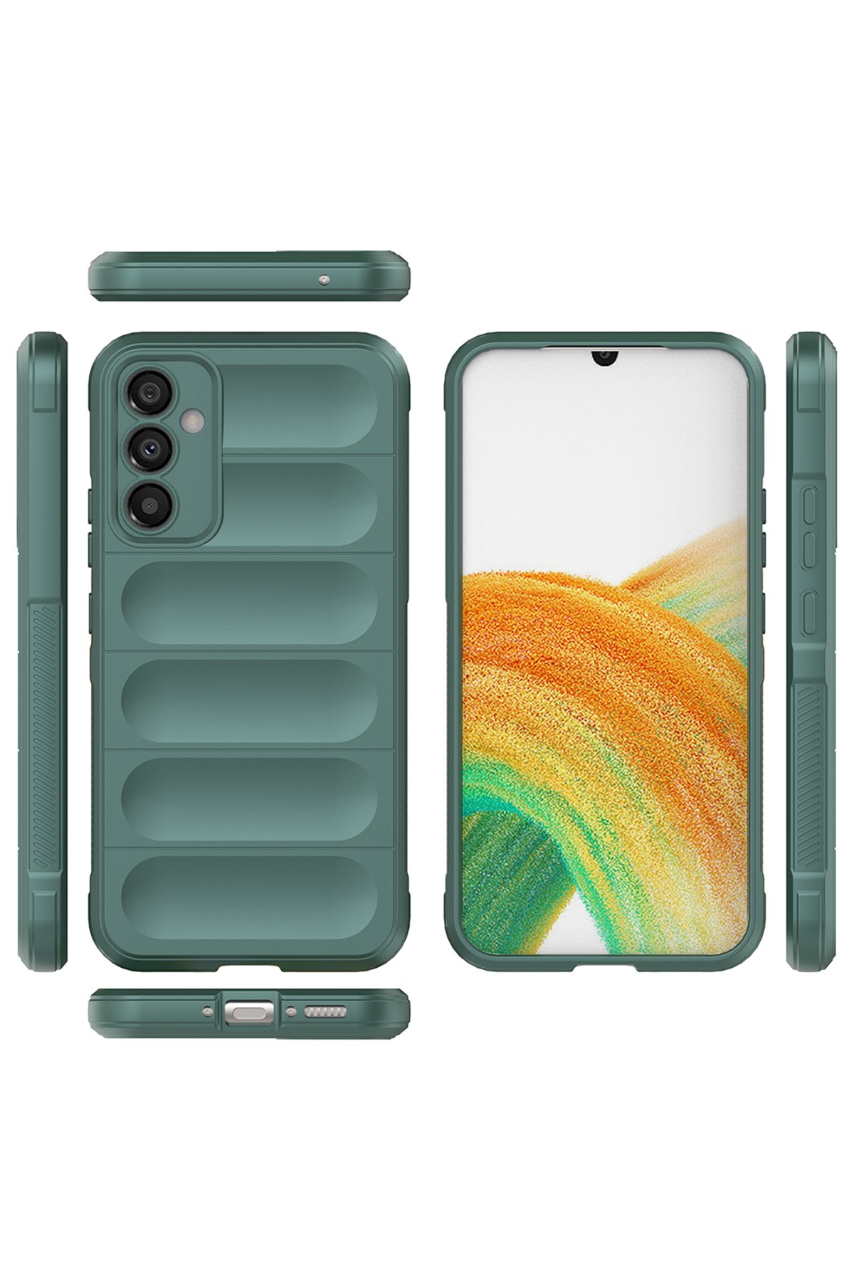Newface Samsung Galaxy M34 5G Kılıf Loop Deri Silikon - Kırmızı