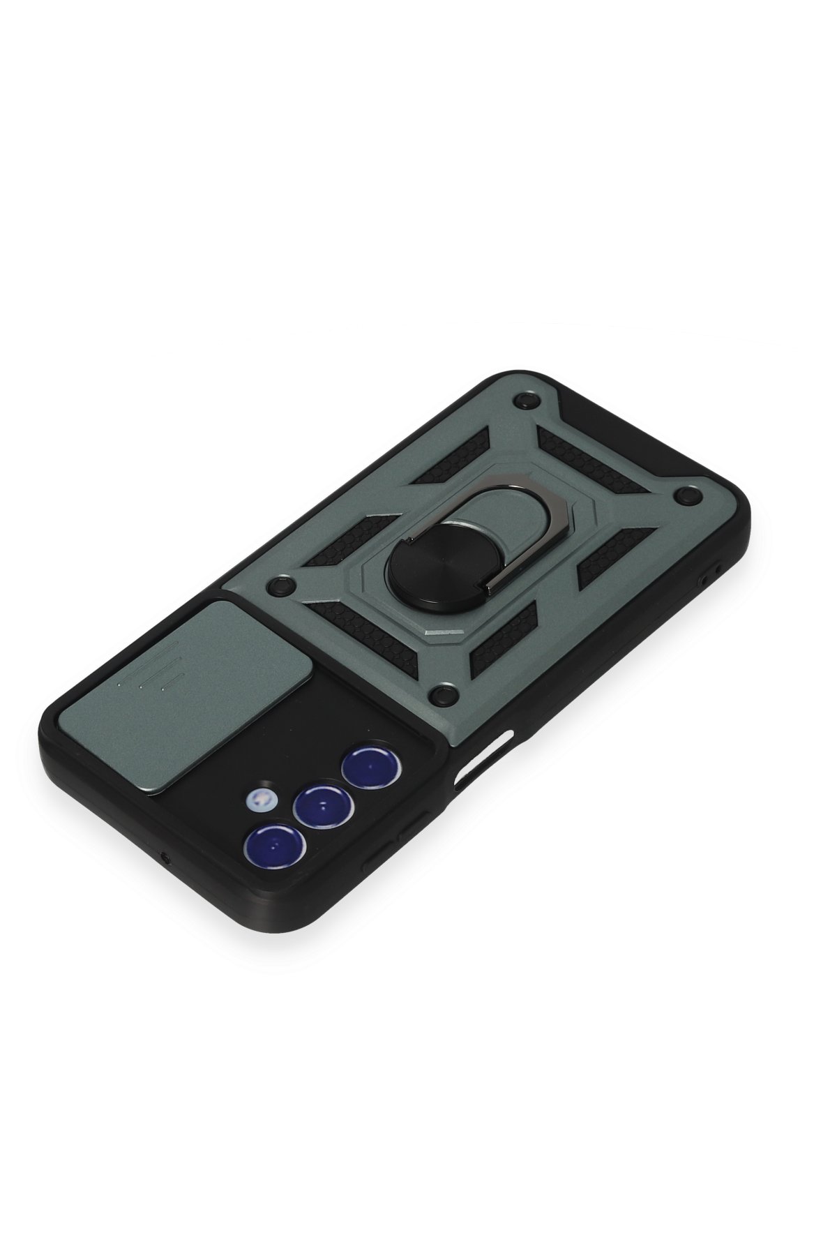 Newface Samsung Galaxy M34 5G Kılıf Pars Lens Yüzüklü Silikon - Kırmızı