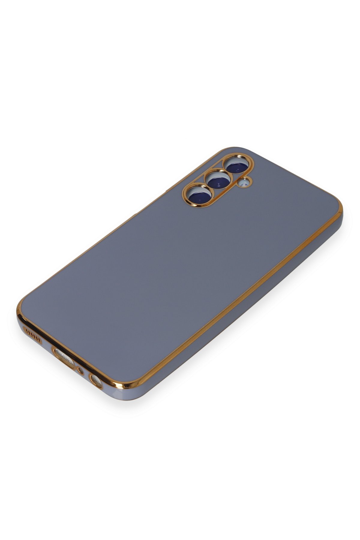 Newface Samsung Galaxy M34 5G Kılıf Pars Lens Yüzüklü Silikon - Gold