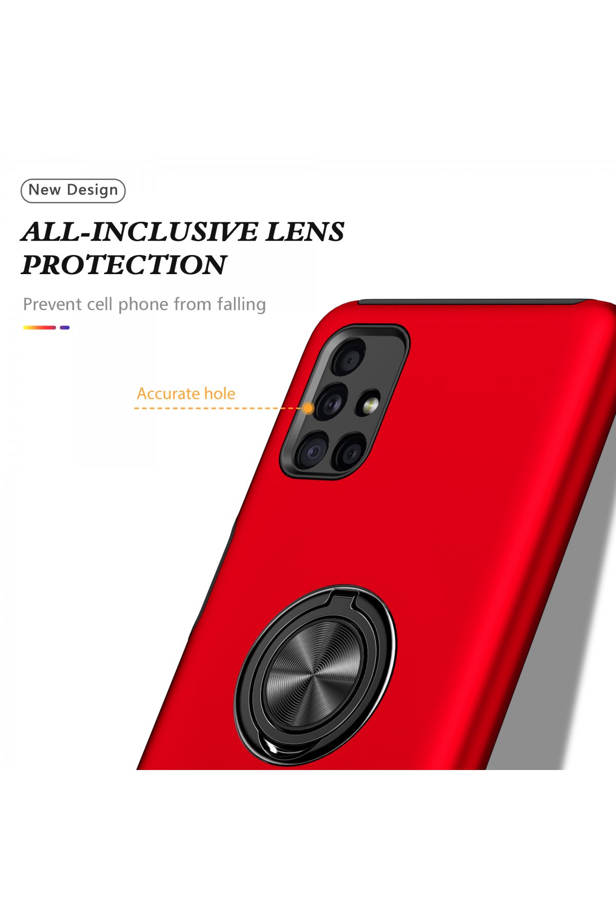 Newface Samsung Galaxy M51 Kılıf Montreal Yüzüklü Silikon Kapak - Sarı