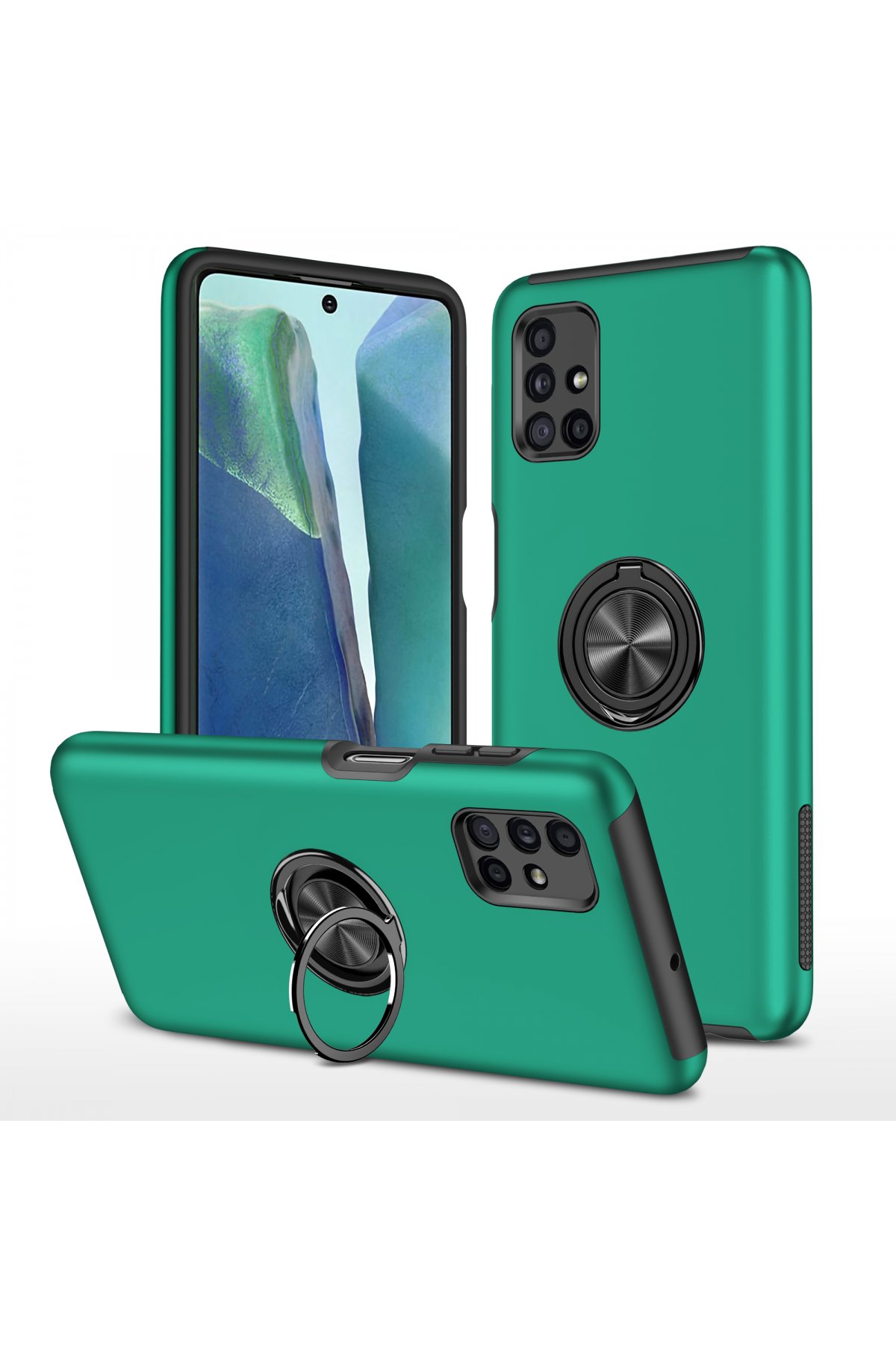 Newface Samsung Galaxy M51 Kılıf Palm Buzlu Kamera Sürgülü Silikon - Yeşil