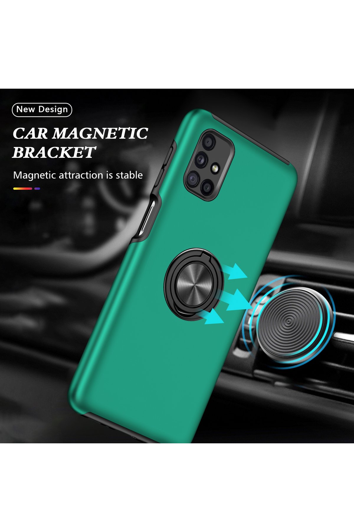 Newface Samsung Galaxy M51 Kılıf Palm Buzlu Kamera Sürgülü Silikon - Yeşil