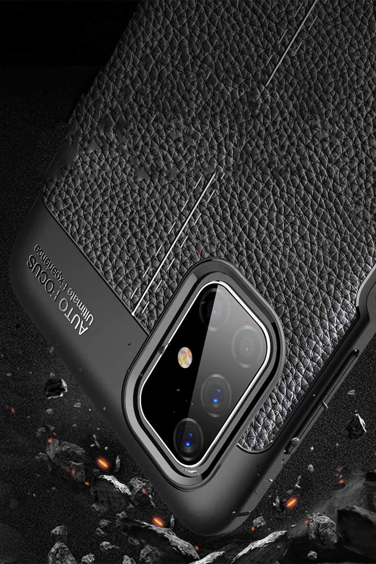 Newface Samsung Galaxy M51 Kılıf Focus Karbon Silikon - Lacivert