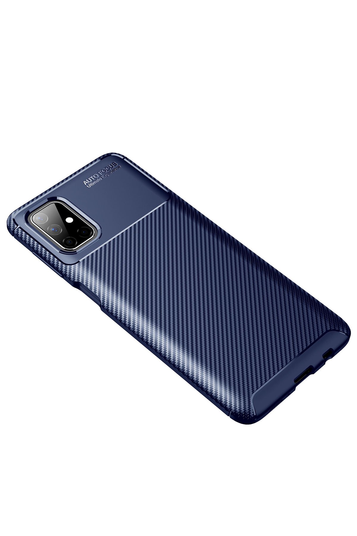 Newface Samsung Galaxy M51 Kılıf Simli Yüzüklü Silikon - Kırmızı