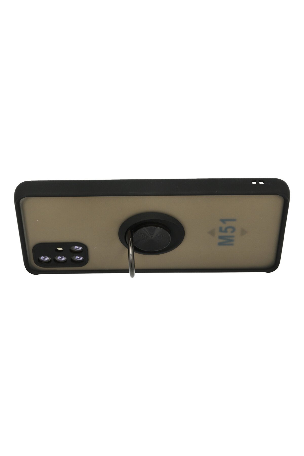 Newface Samsung Galaxy M51 Kılıf Range Yüzüklü Silikon - Siyah