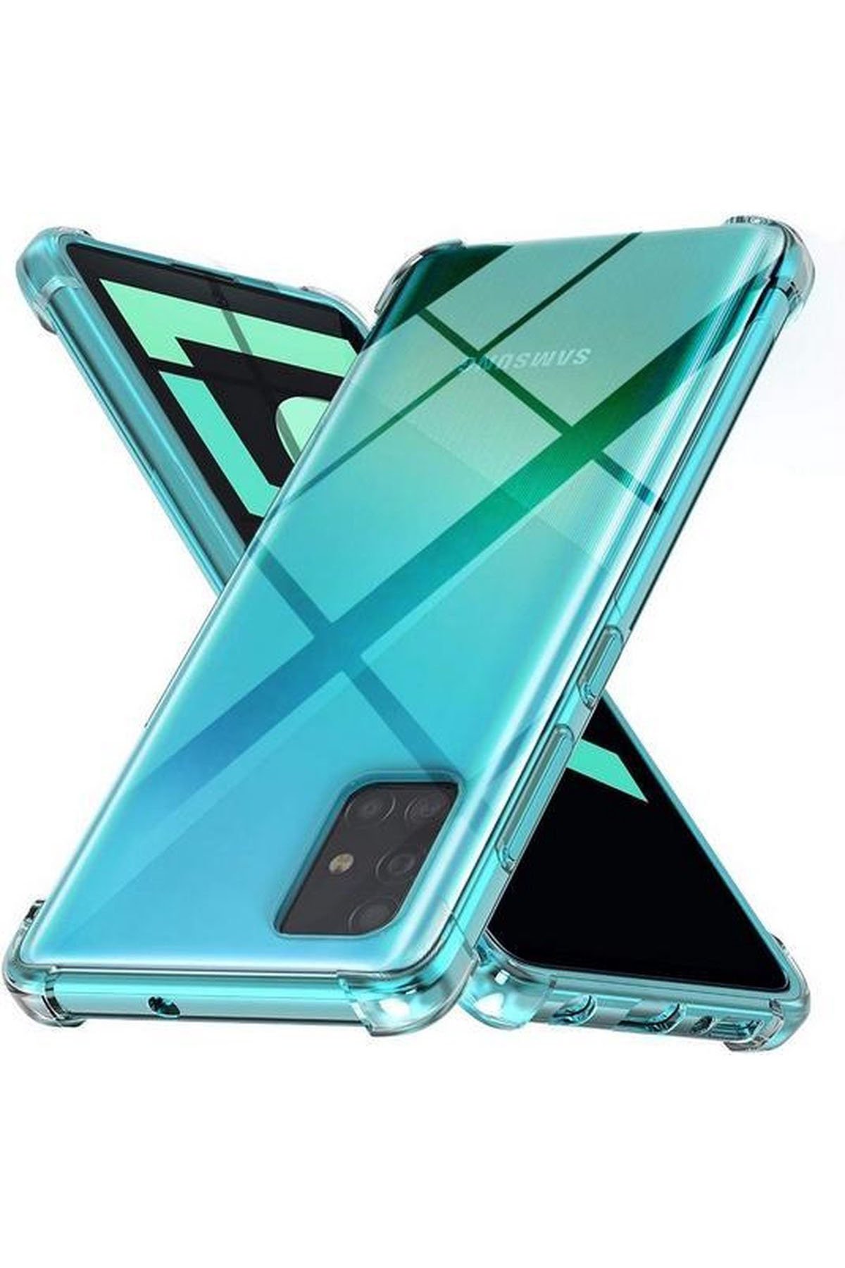 Newface Samsung Galaxy M51 Kılıf Palm Buzlu Kamera Sürgülü Silikon - Turkuaz