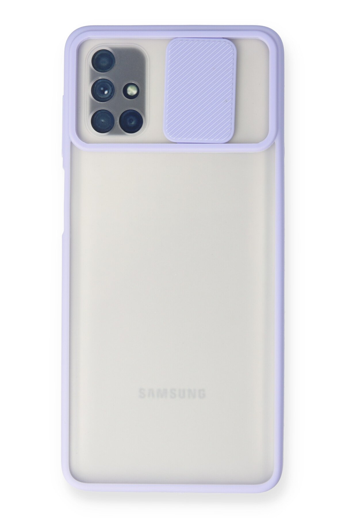 Newface Samsung Galaxy M51 Kılıf Simli Yüzüklü Silikon - Mor