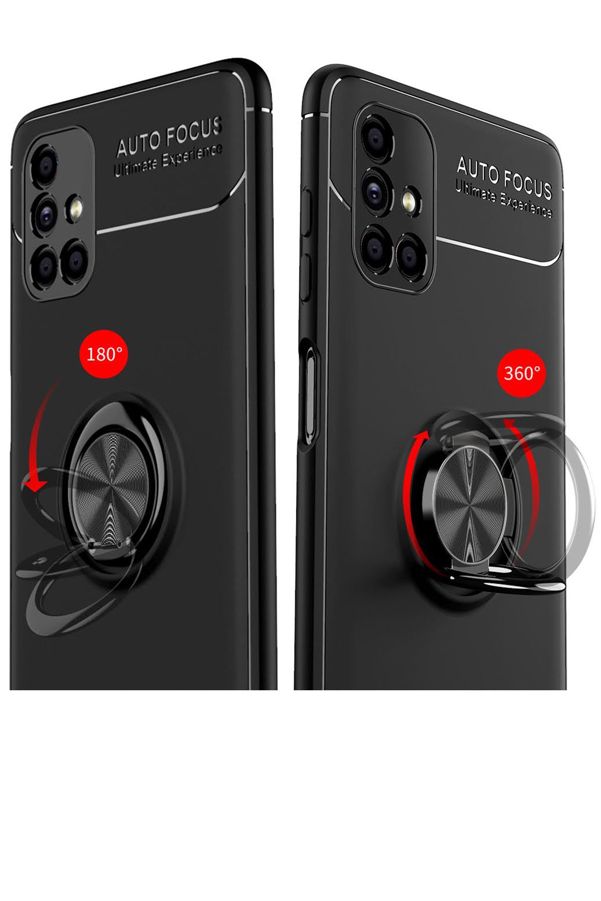 Newface Samsung Galaxy M51 Kılıf Montreal Yüzüklü Silikon Kapak - Lacivert