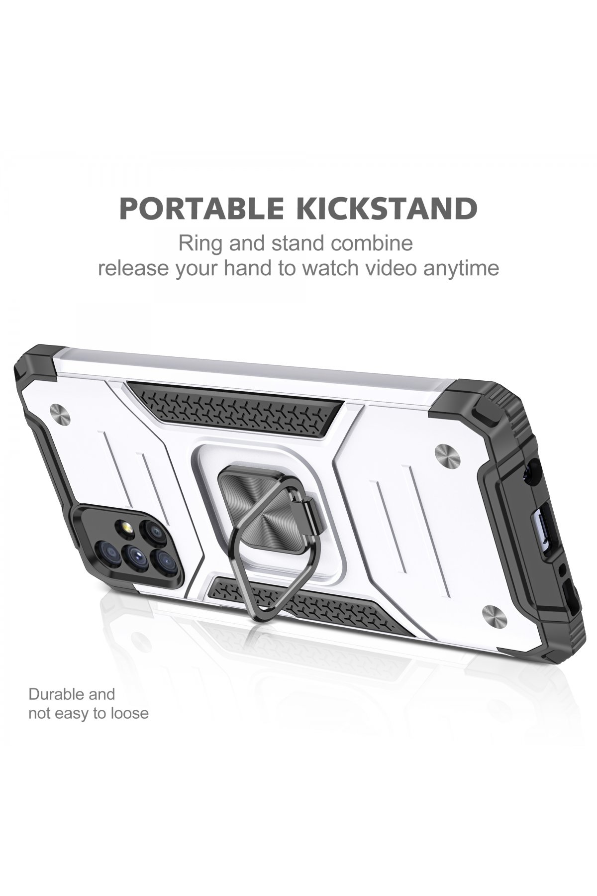 Newface Samsung Galaxy M51 Kılıf Gros Yüzüklü Silikon - Mavi