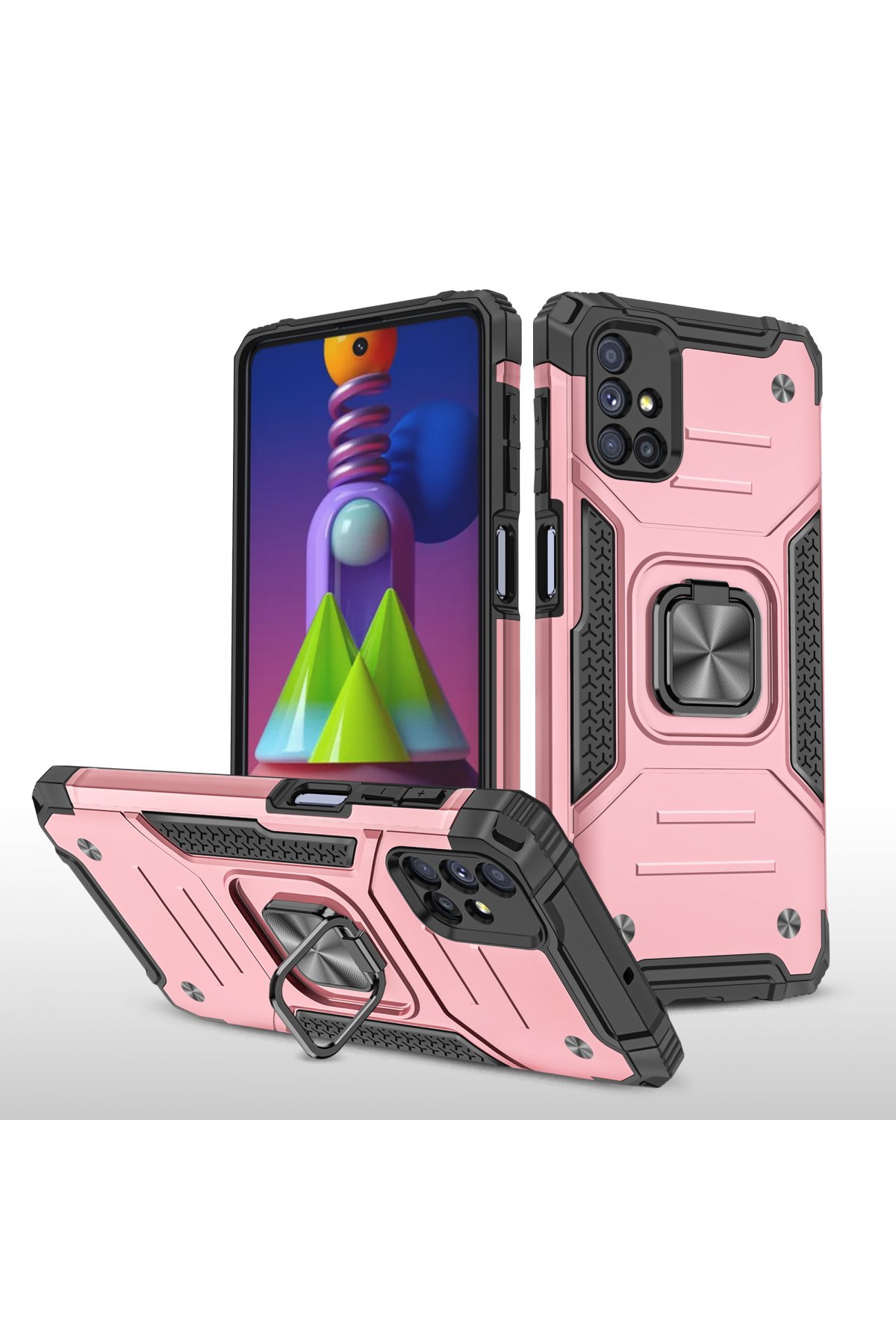 Newface Samsung Galaxy M51 Kılıf Platin Simli Silikon - Sarı