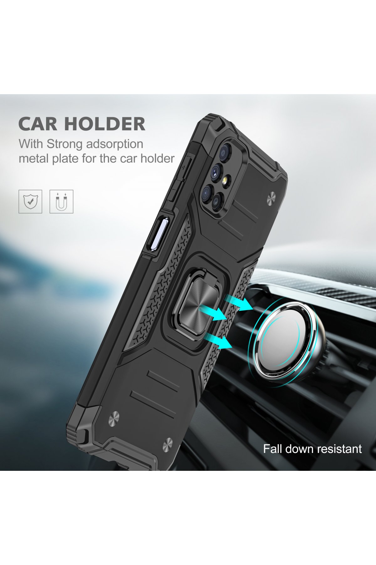 Newface Samsung Galaxy M51 Kılıf Viktor Yüzüklü Silikon - Sarı