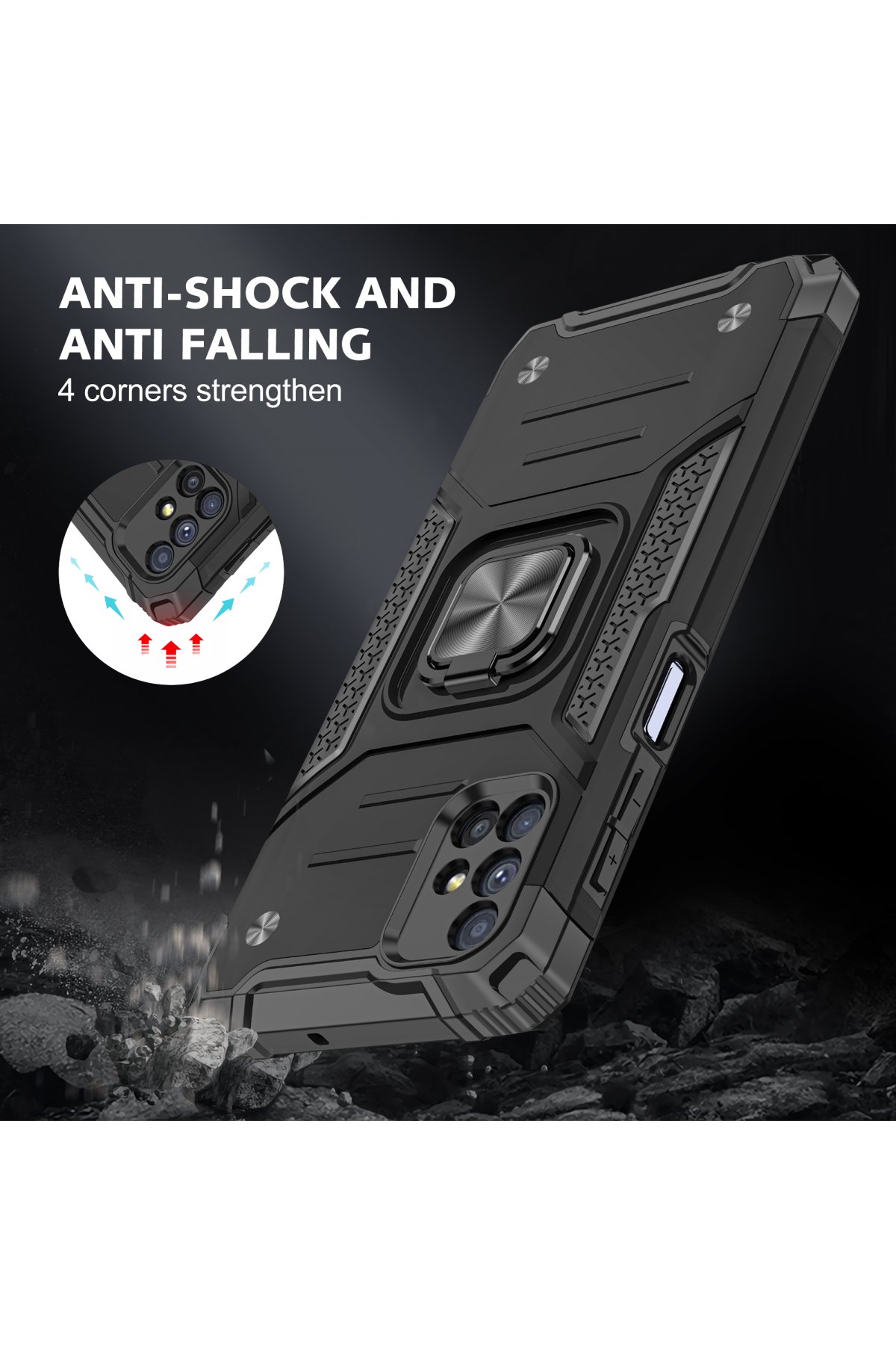 Newface Samsung Galaxy M51 Kılıf Viktor Yüzüklü Silikon - Sarı