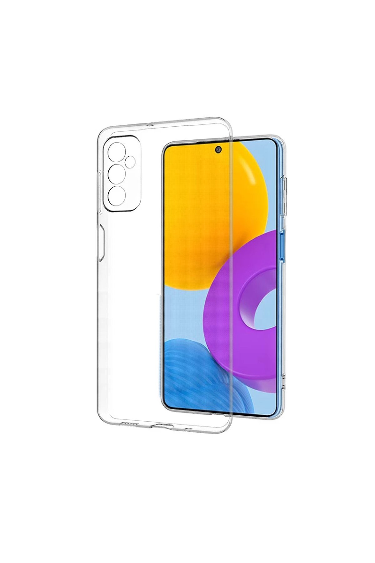 Newface Samsung Galaxy M52 5G Kılıf Glass Kapak - Mavi