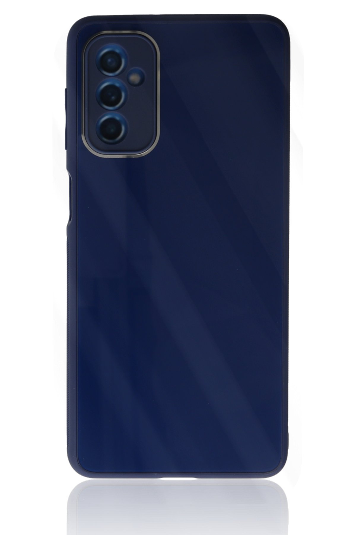 Newface Samsung Galaxy M52 5G Kılıf Glass Kapak - Bordo
