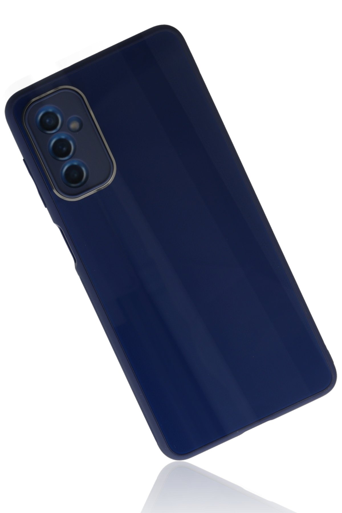 Newface Samsung Galaxy M52 5G Kılıf Glass Kapak - Bordo
