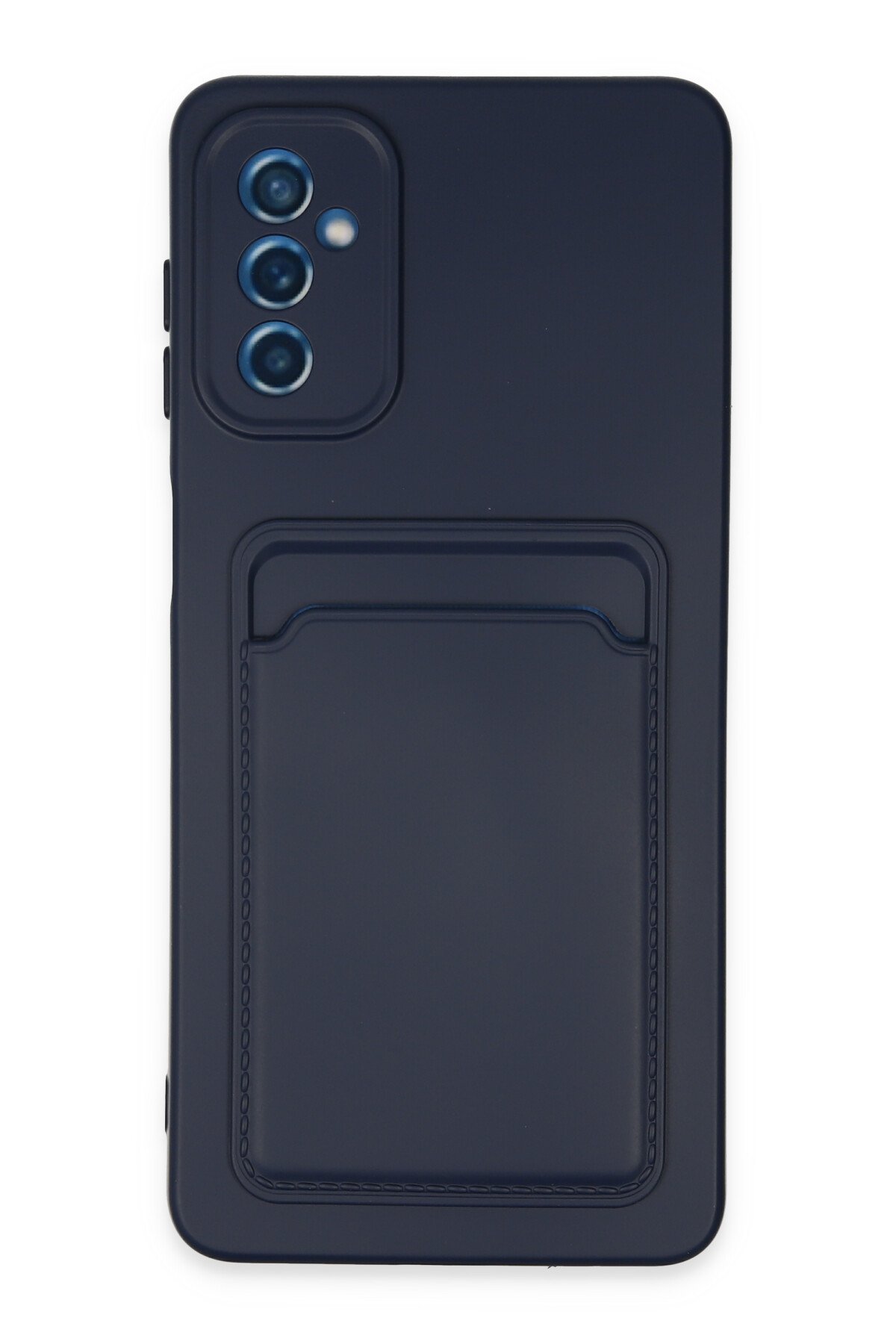 Newface Samsung Galaxy M52 5G Kılıf Glass Kapak - Mavi