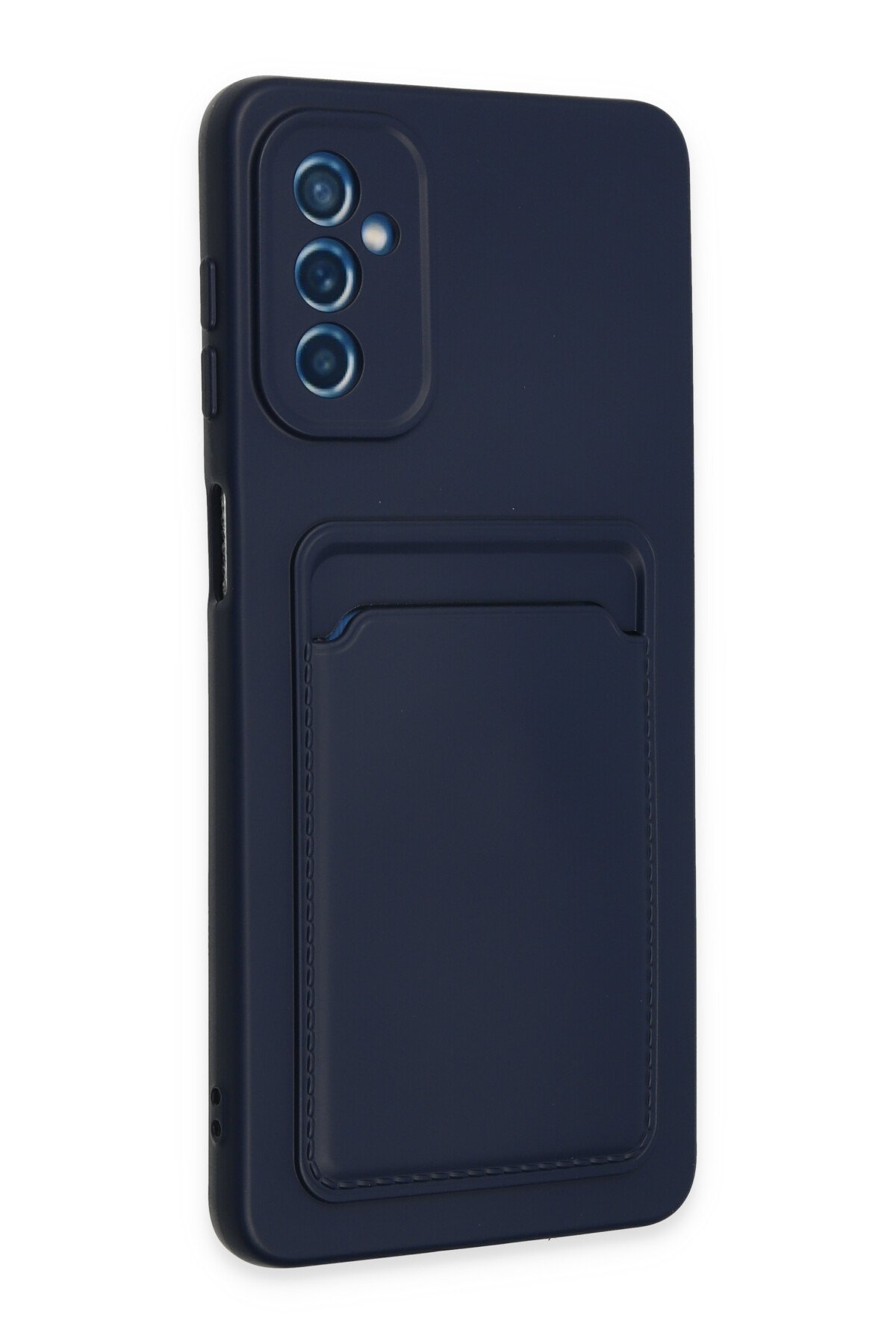 Newface Samsung Galaxy M52 5G Kılıf Glass Kapak - Mavi