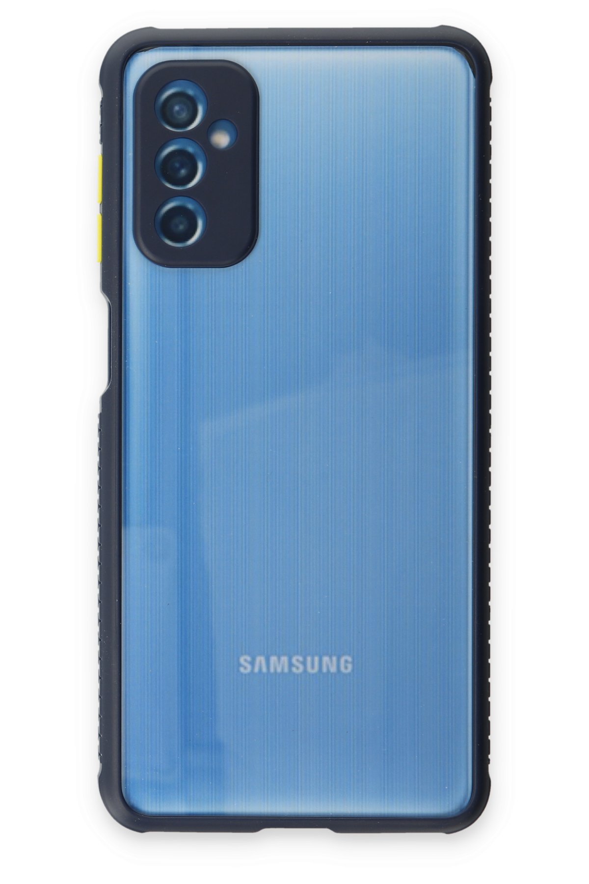 Newface Samsung Galaxy M52 5G Kılıf Platin Silikon - Mavi