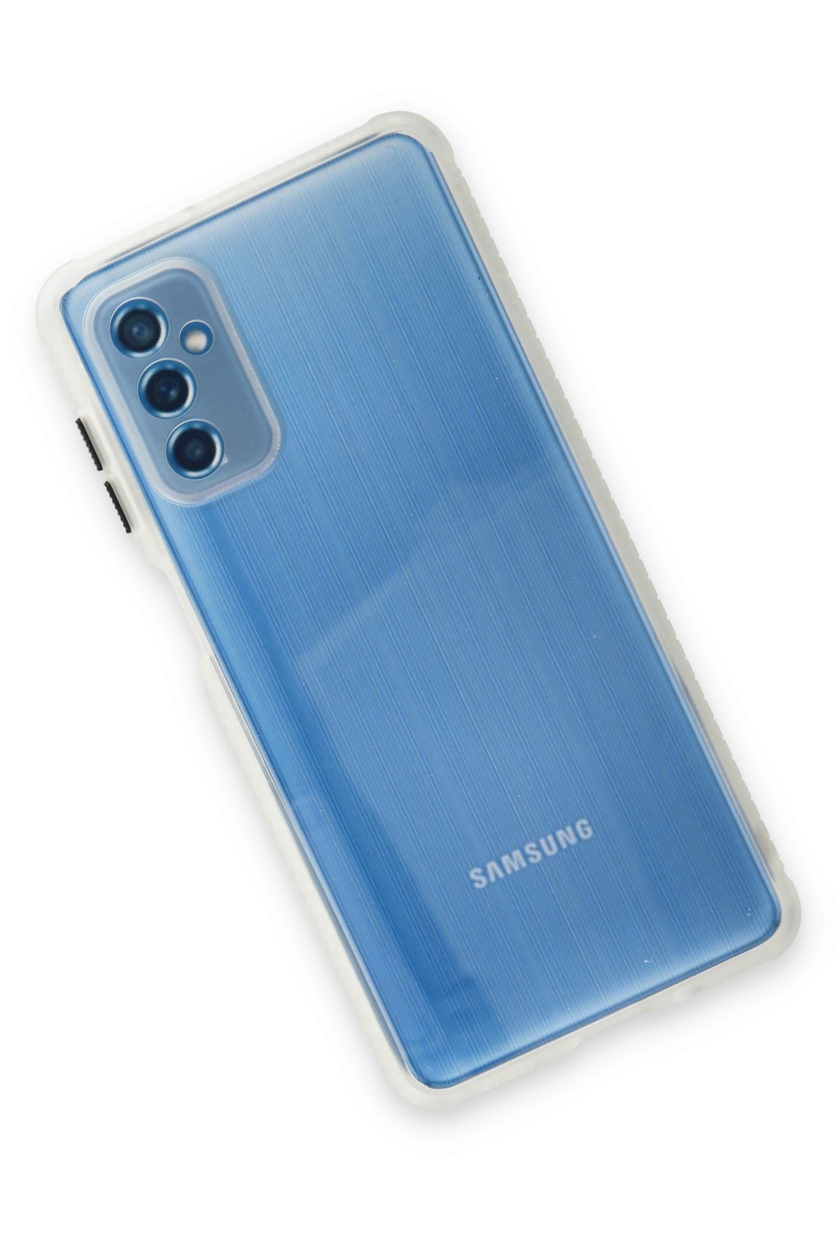 Newface Samsung Galaxy M52 5G Kılıf Palm Buzlu Kamera Sürgülü Silikon - Siyah